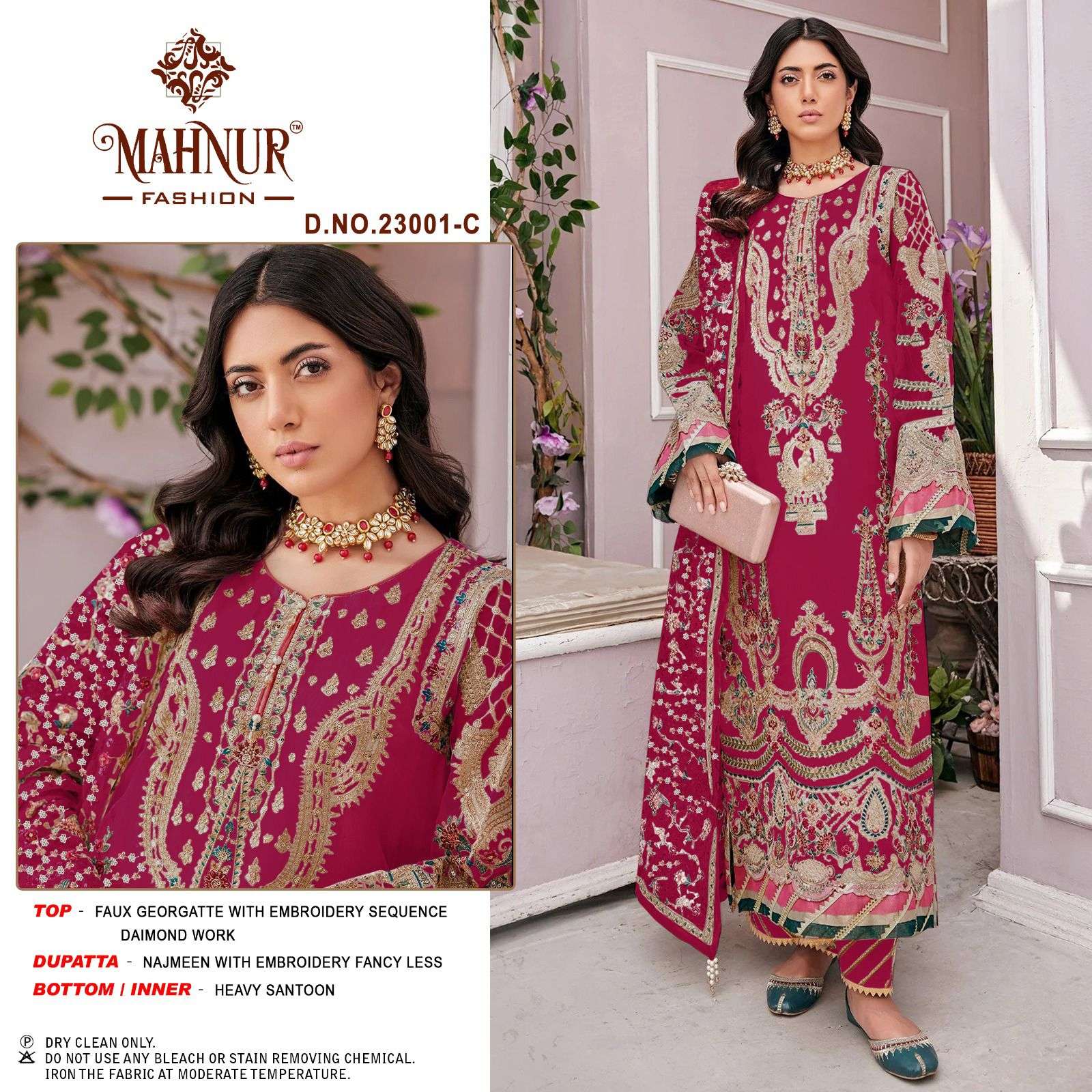 Mahnur Vol-23 By Mahnur Fashion 23001-A To 23001-D Series Designer Festive Pakistani Suits Collection Beautiful Stylish Fancy Colorful Party Wear & Occasional Wear Faux Georgette Embroidered Dresses At Wholesale Price