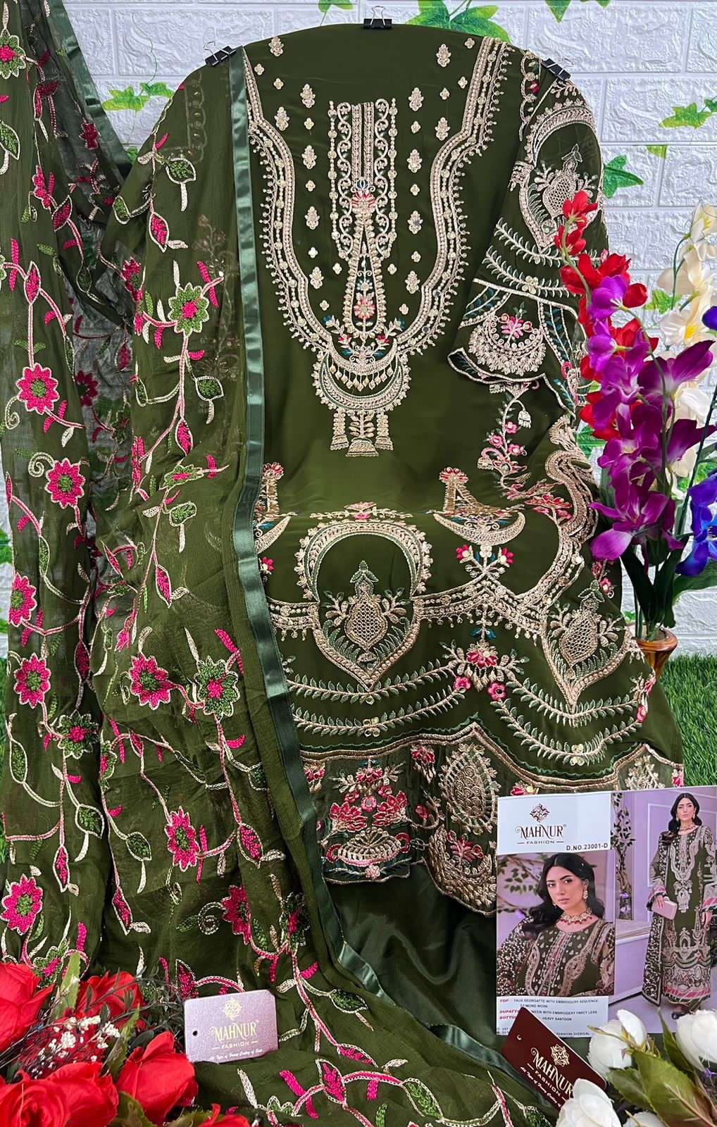 Mahnur Vol-23 By Mahnur Fashion 23001-A To 23001-D Series Designer Festive Pakistani Suits Collection Beautiful Stylish Fancy Colorful Party Wear & Occasional Wear Faux Georgette Embroidered Dresses At Wholesale Price