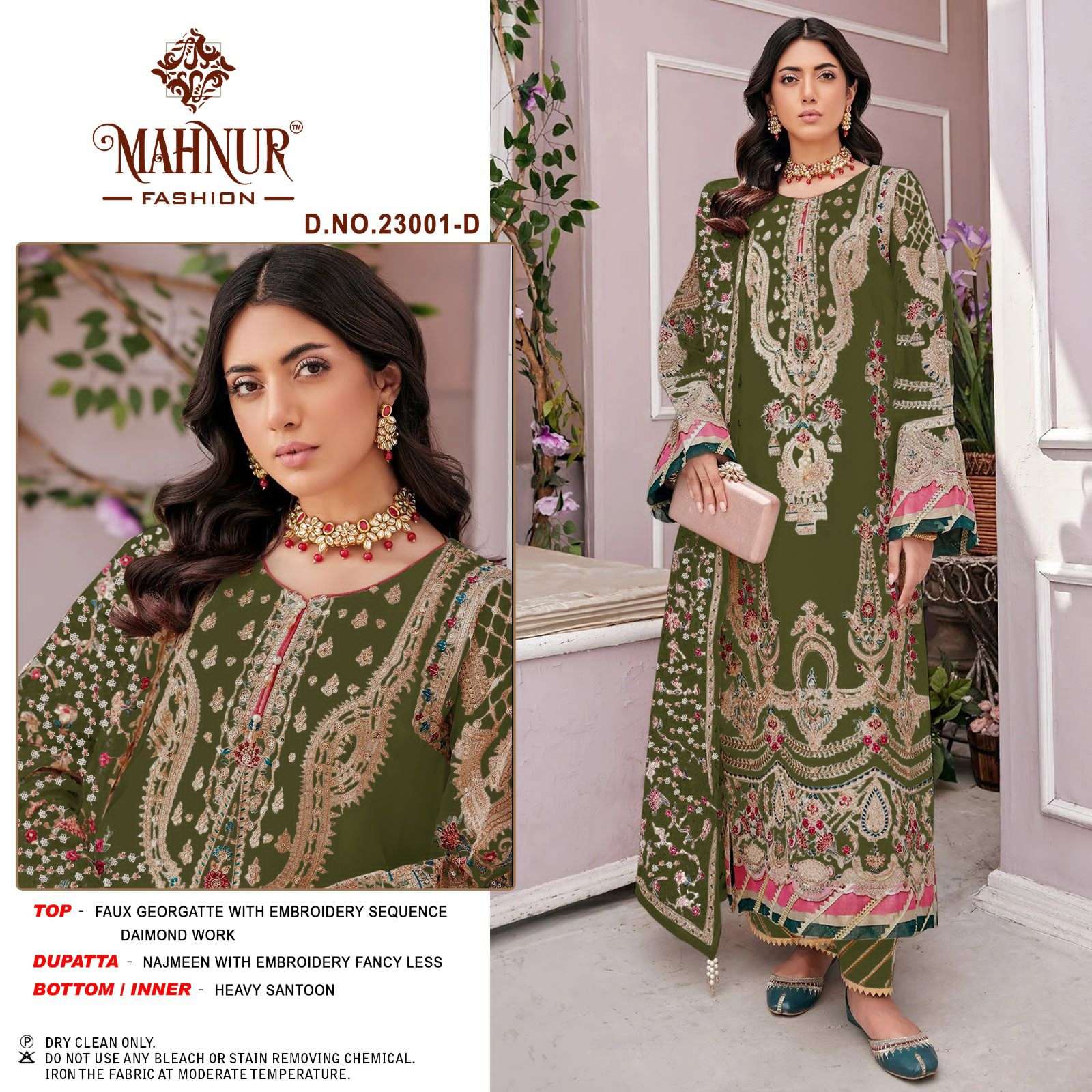 Mahnur Vol-23 By Mahnur Fashion 23001-A To 23001-D Series Designer Festive Pakistani Suits Collection Beautiful Stylish Fancy Colorful Party Wear & Occasional Wear Faux Georgette Embroidered Dresses At Wholesale Price
