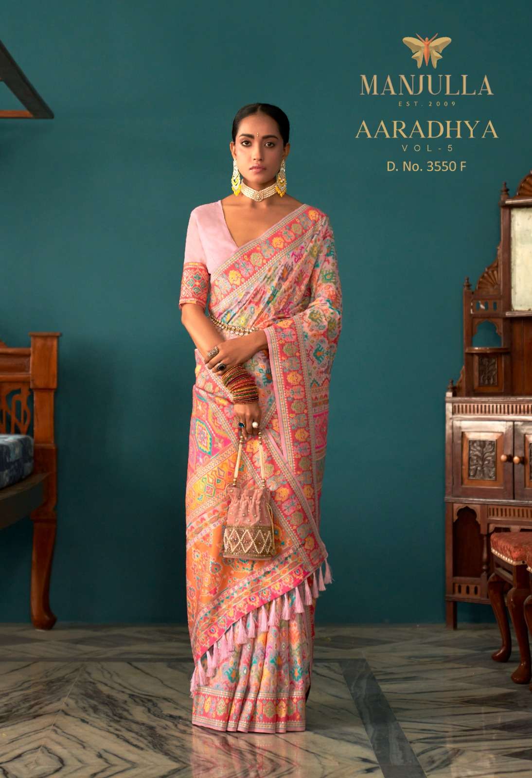 Aaradhya Vol-5 By Manjula 3550-A To 3550-I Series Indian Traditional Wear Collection Beautiful Stylish Fancy Colorful Party Wear & Occasional Wear Pashmina Print Sarees At Wholesale Price