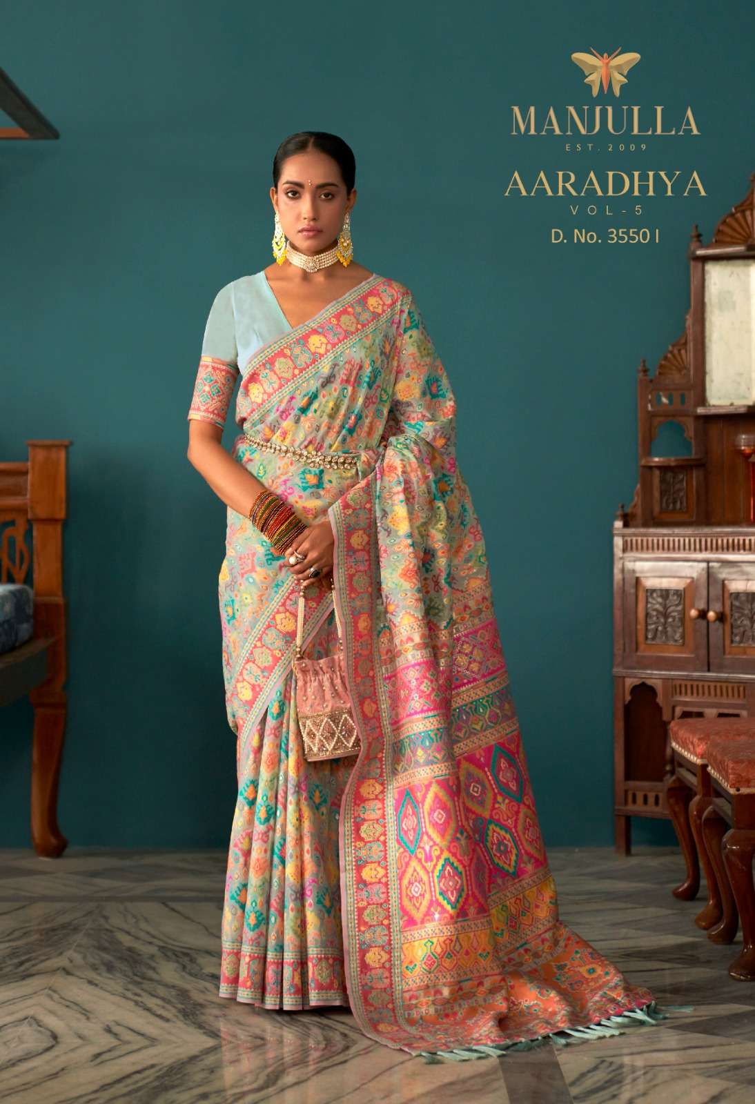 Aaradhya Vol-5 By Manjula 3550-A To 3550-I Series Indian Traditional Wear Collection Beautiful Stylish Fancy Colorful Party Wear & Occasional Wear Pashmina Print Sarees At Wholesale Price