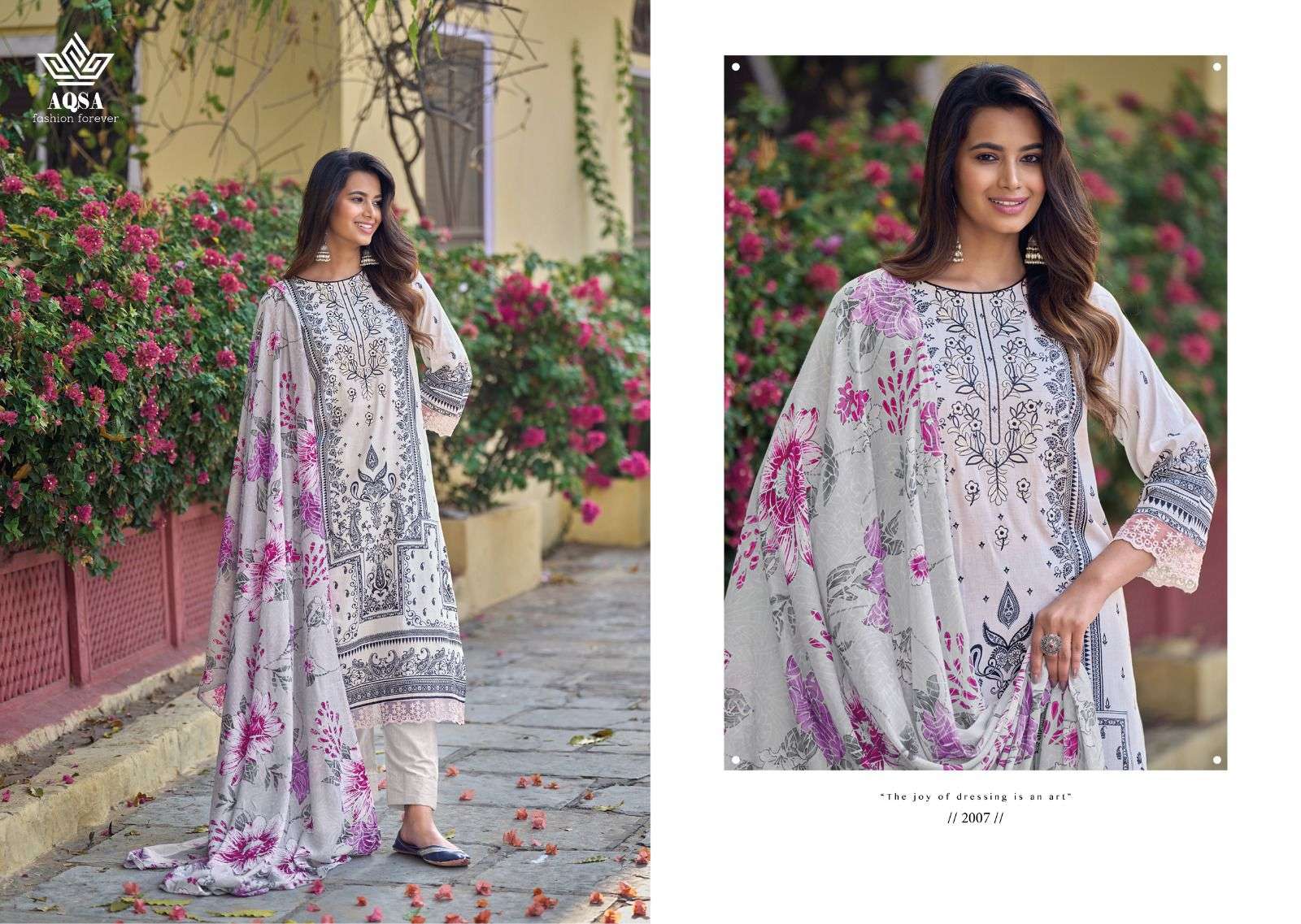 Amyra By Aqsa 2001 To 2008 Series Beautiful Festive Suits Colorful Stylish Fancy Casual Wear & Ethnic Wear Pure Cambric Cotton Digital Print Dresses At Wholesale Price