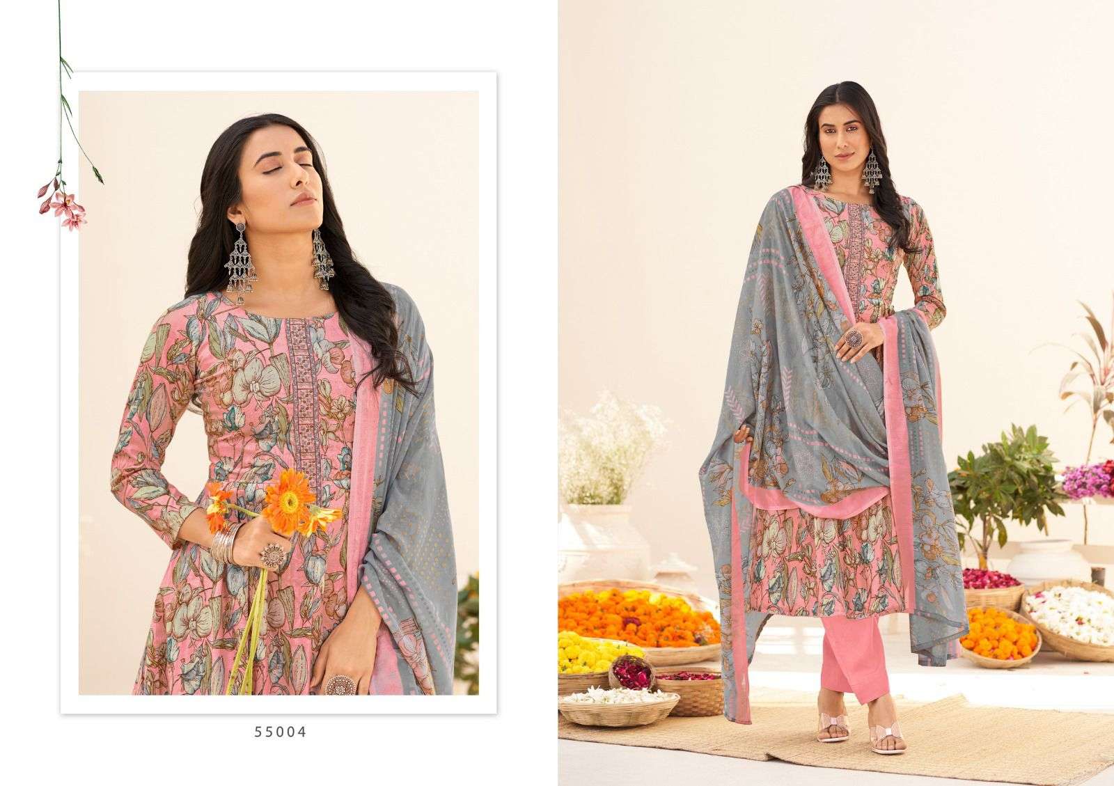 Aroma By Masakali 55001 To 55008 Series Designer Sharara Suits Collection Beautiful Stylish Fancy Colorful Party Wear & Occasional Wear Pure Cambric Cotton Digital Print With Embroidered Dresses At Wholesale Price
