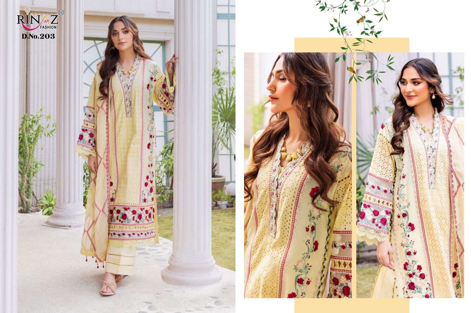 Adanlibas Vol-3 By Rinaz Fashion 201 To 204 Series Beautiful Pakistani Suits Colorful Stylish Fancy Casual Wear & Ethnic Wear Cambric Cotton Dresses At Wholesale Price