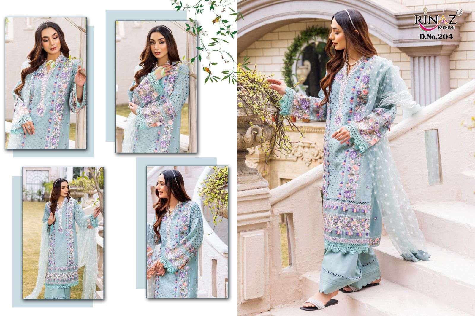 Adanlibas Vol-3 By Rinaz Fashion 201 To 204 Series Beautiful Pakistani Suits Colorful Stylish Fancy Casual Wear & Ethnic Wear Cambric Cotton Dresses At Wholesale Price