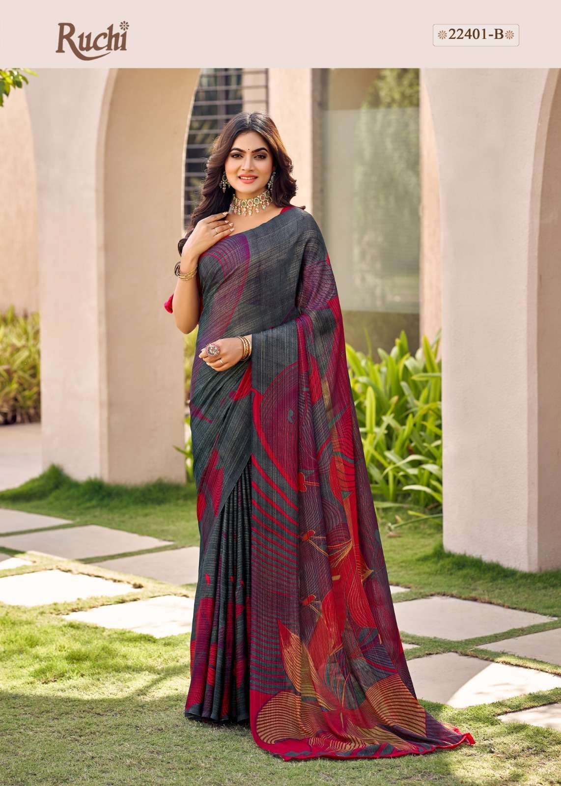 Satrangi By Ruchi Sarees 22401-A To 22406-B Series Indian Traditional Wear Collection Beautiful Stylish Fancy Colorful Party Wear & Occasional Wear Crepe Silk Sarees At Wholesale Price
