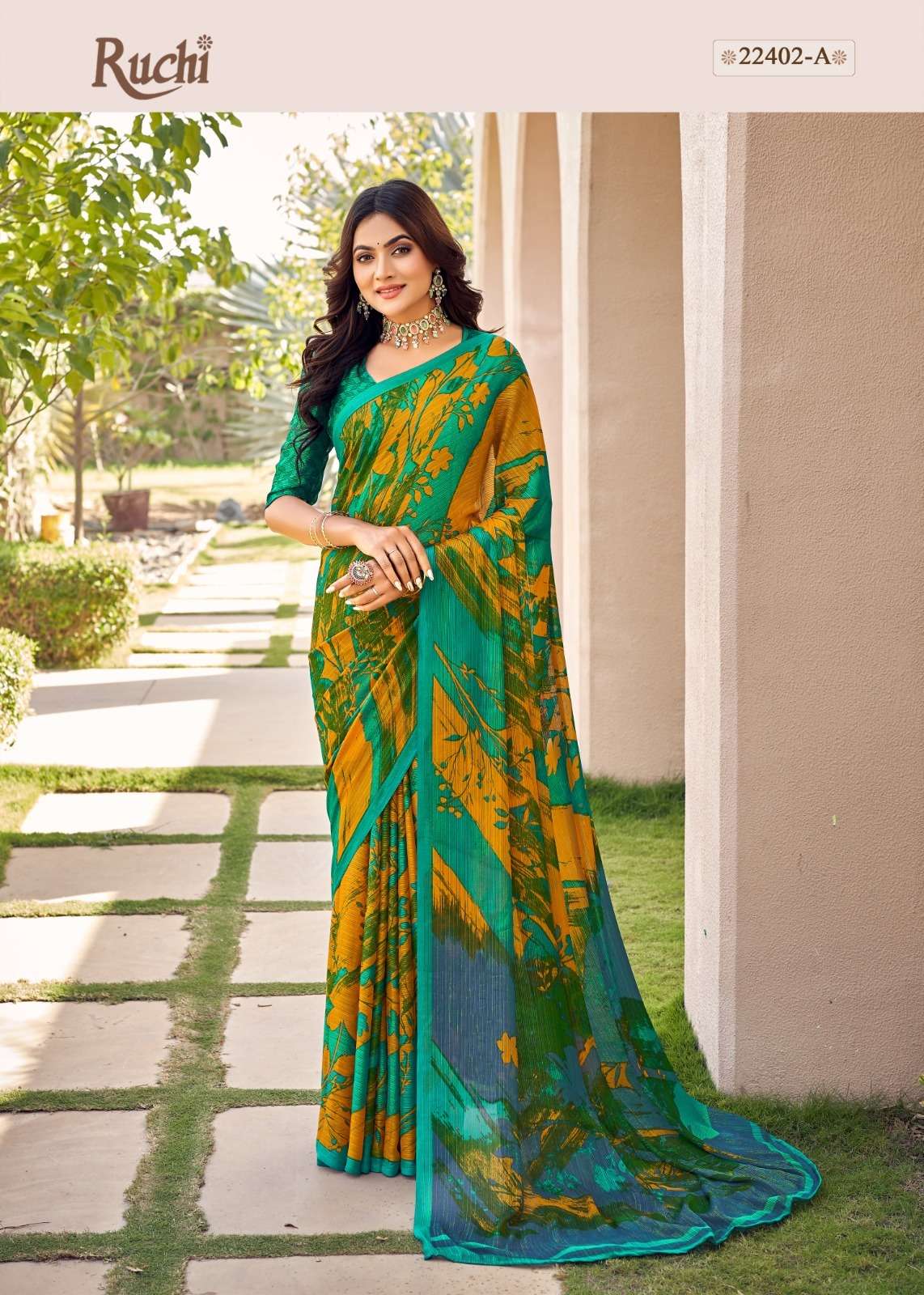 Satrangi By Ruchi Sarees 22401-A To 22406-B Series Indian Traditional Wear Collection Beautiful Stylish Fancy Colorful Party Wear & Occasional Wear Crepe Silk Sarees At Wholesale Price