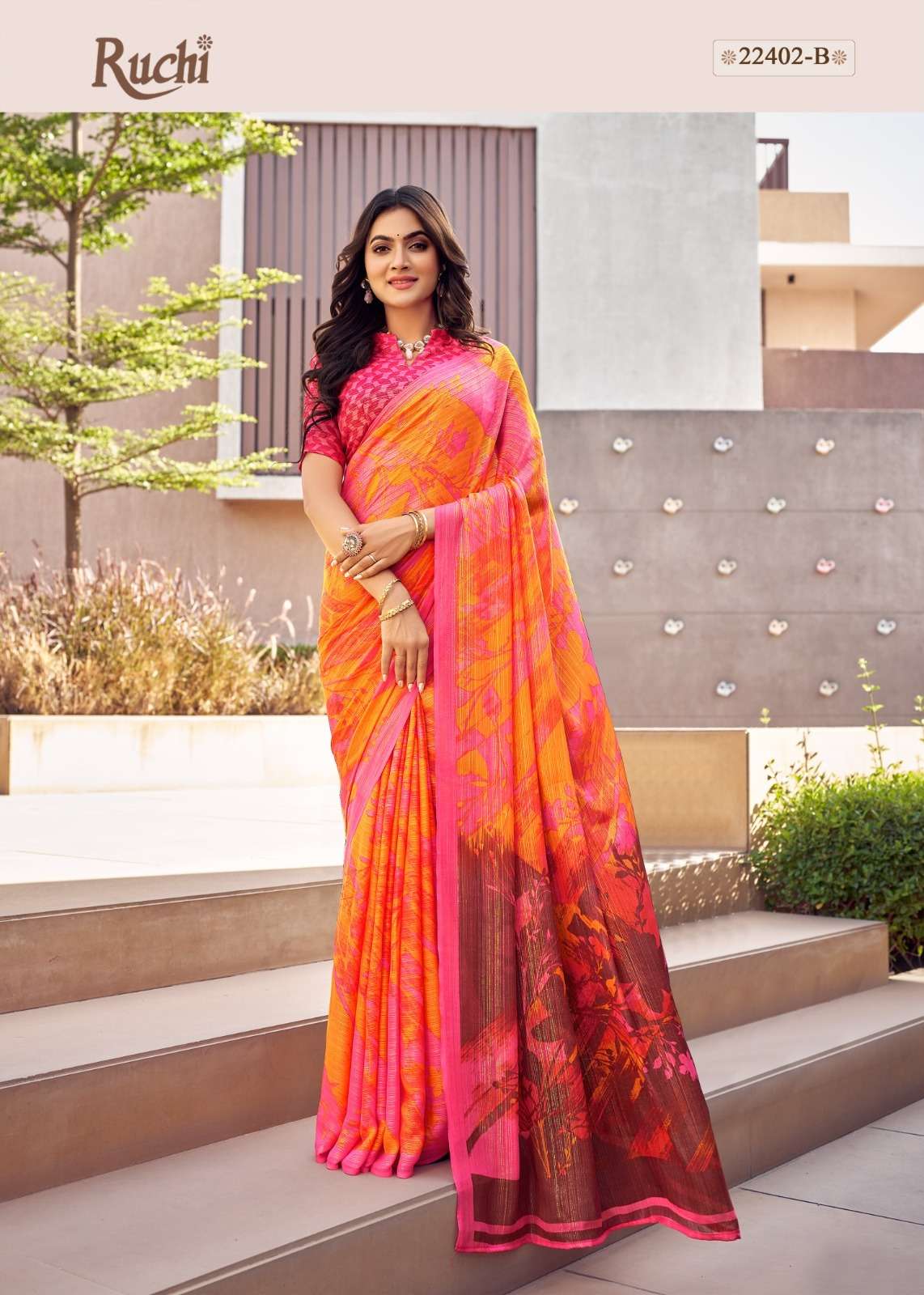 Satrangi By Ruchi Sarees 22401-A To 22406-B Series Indian Traditional Wear Collection Beautiful Stylish Fancy Colorful Party Wear & Occasional Wear Crepe Silk Sarees At Wholesale Price