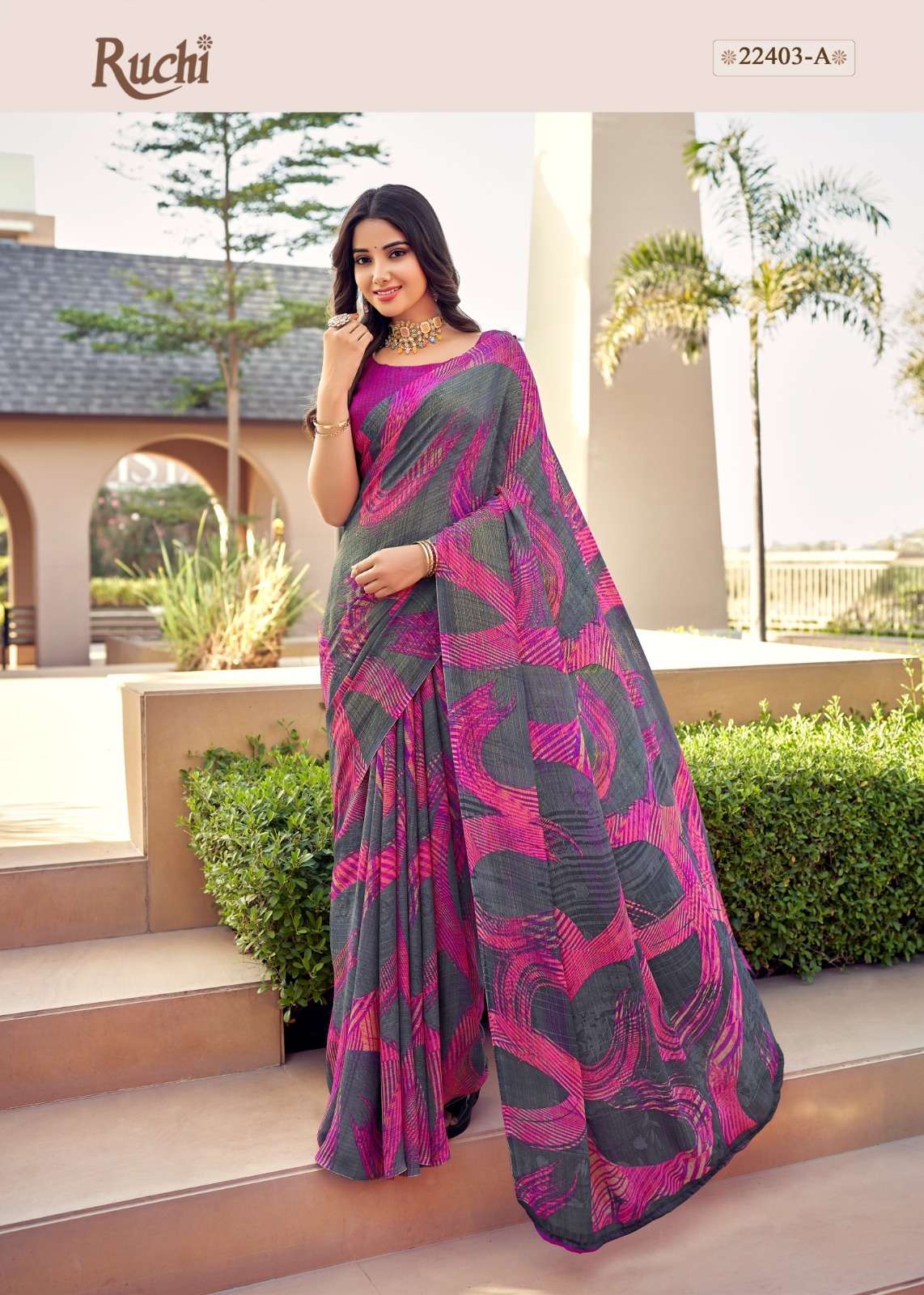 Satrangi By Ruchi Sarees 22401-A To 22406-B Series Indian Traditional Wear Collection Beautiful Stylish Fancy Colorful Party Wear & Occasional Wear Crepe Silk Sarees At Wholesale Price