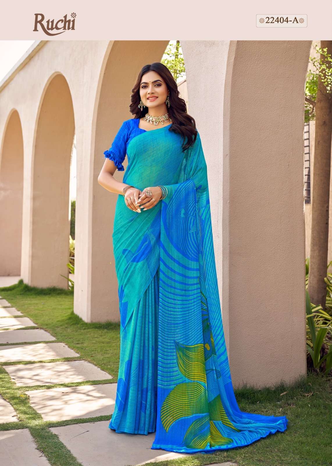 Satrangi By Ruchi Sarees 22401-A To 22406-B Series Indian Traditional Wear Collection Beautiful Stylish Fancy Colorful Party Wear & Occasional Wear Crepe Silk Sarees At Wholesale Price