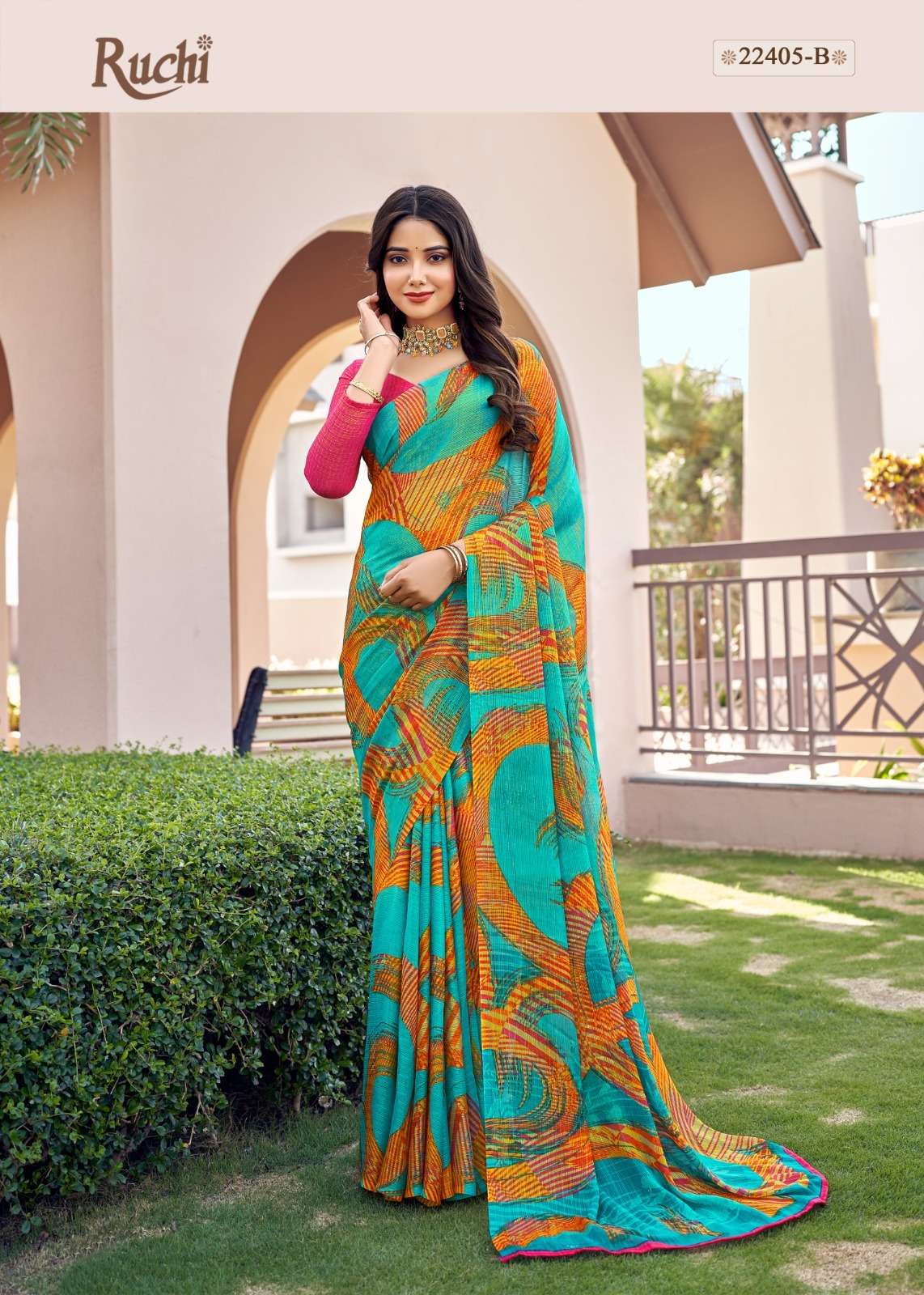 Satrangi By Ruchi Sarees 22401-A To 22406-B Series Indian Traditional Wear Collection Beautiful Stylish Fancy Colorful Party Wear & Occasional Wear Crepe Silk Sarees At Wholesale Price