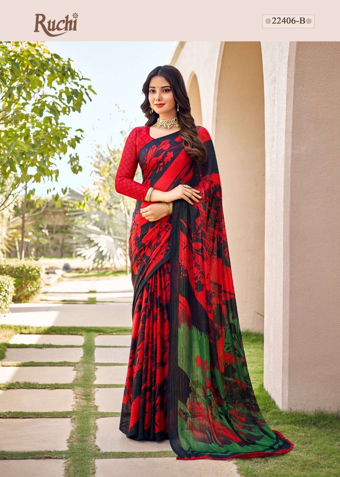 Satrangi By Ruchi Sarees 22401-A To 22406-B Series Indian Traditional Wear Collection Beautiful Stylish Fancy Colorful Party Wear & Occasional Wear Crepe Silk Sarees At Wholesale Price