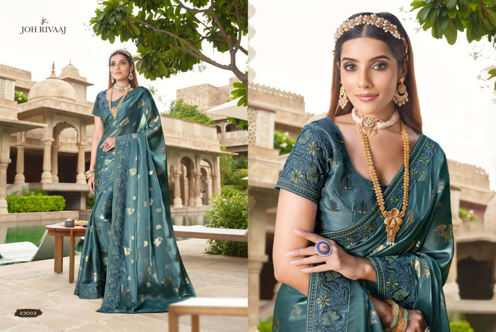 Joshitha By Joh Rivaaj 23001 To 23018 Series Indian Traditional Wear Collection Beautiful Stylish Fancy Colorful Party Wear & Occasional Wear Tissue Silk Sarees At Wholesale Price