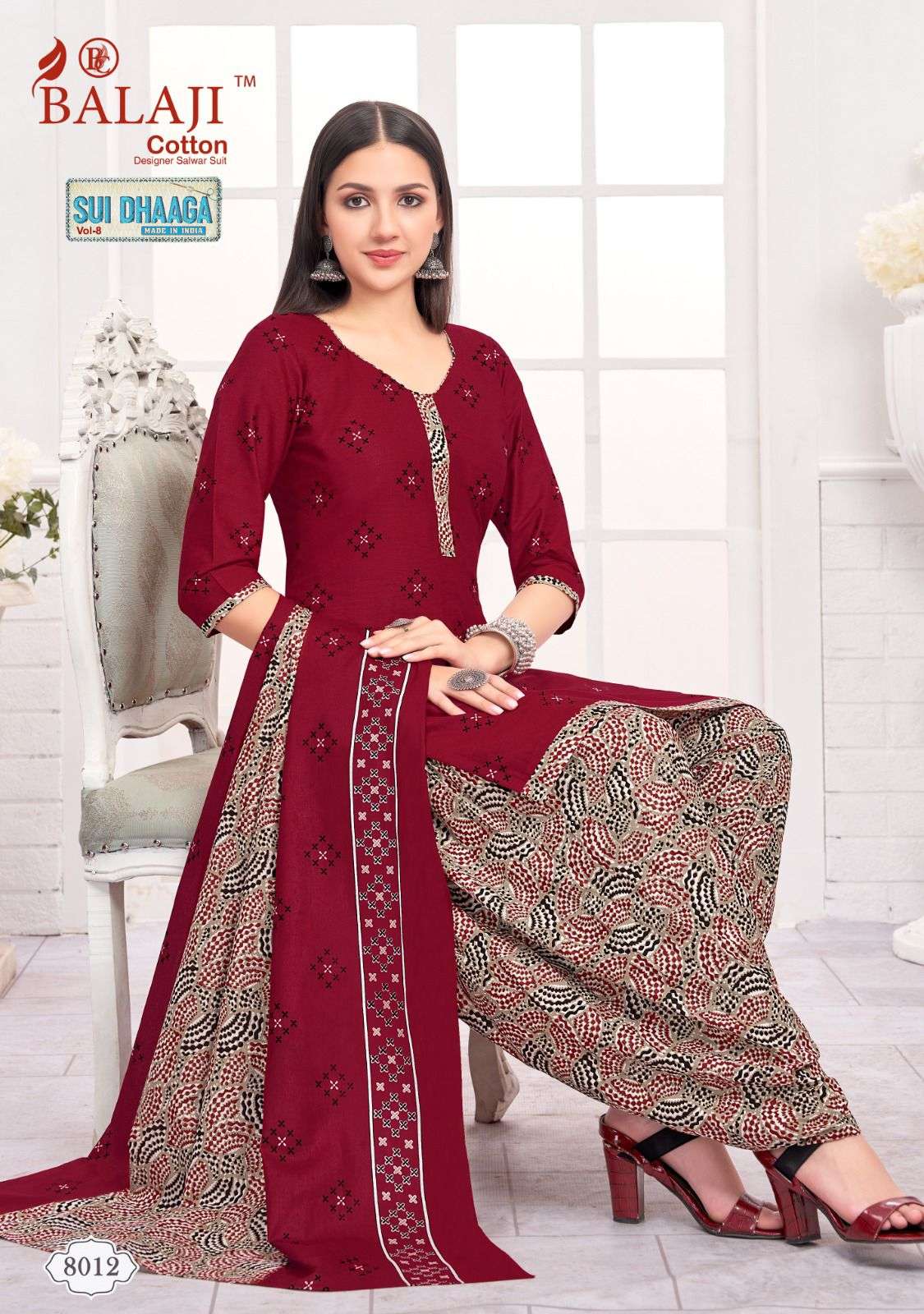 Sui Dhaaga Vol-8 By Balaji Cotton 8001 To 8012 Series Beautiful Suits Colorful Stylish Fancy Casual Wear & Ethnic Wear Soft Cotton Print Dresses At Wholesale Price