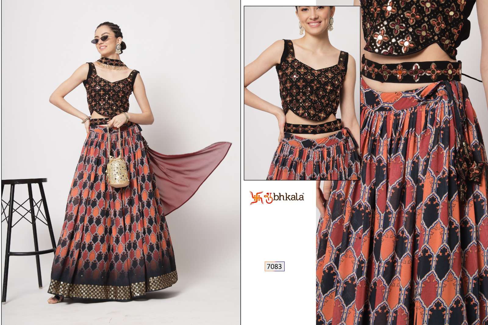 Shubhkala Vol-12 By Shubhkala 7081 To 7089 Series Bridal Wear Collection Beautiful Stylish Colorful Fancy Party Wear & Occasional Wear Chinnon Silk Lehengas At Wholesale Price