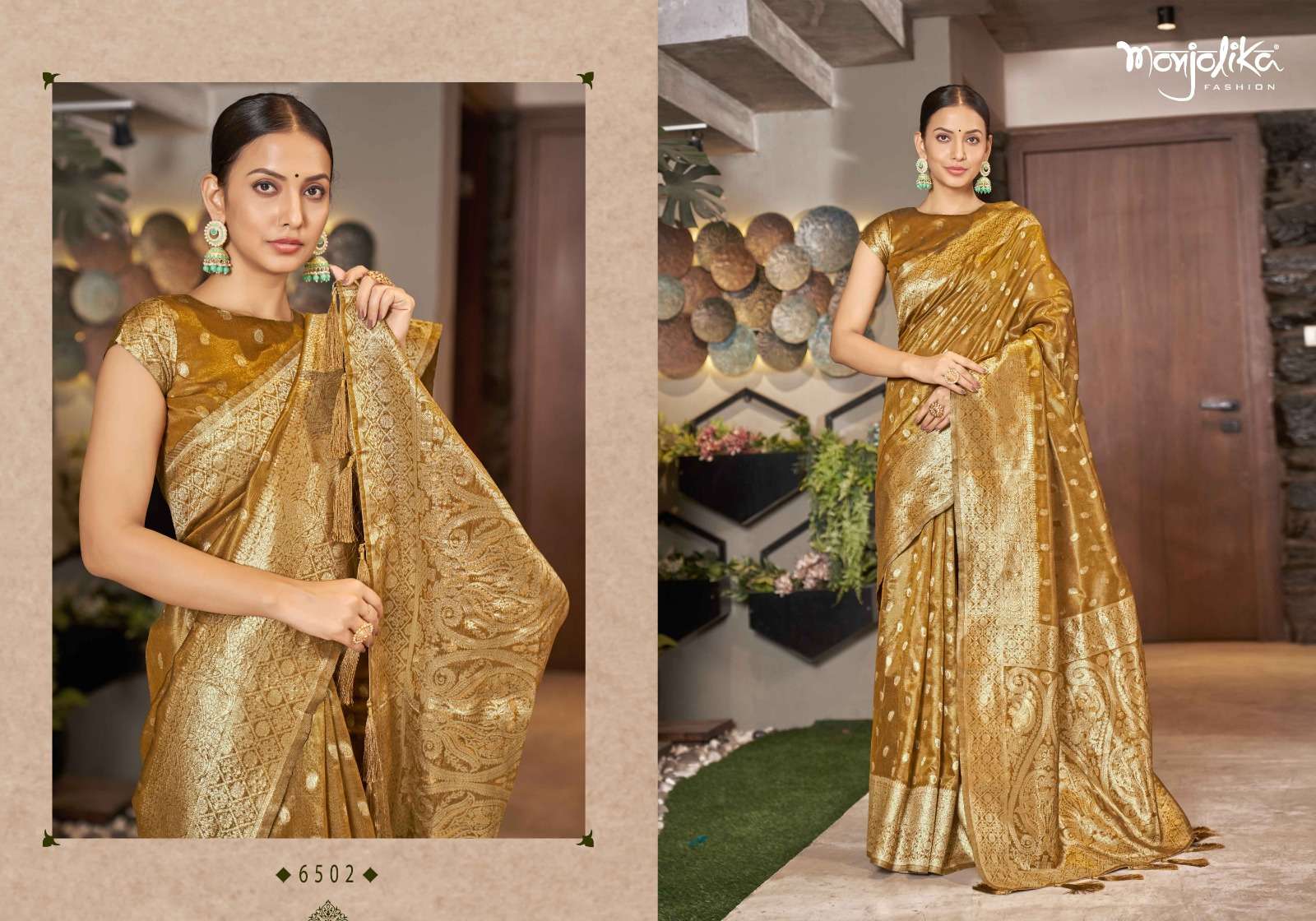 Mahisha By Monjolika 6501 To 6505 Series Indian Traditional Wear Collection Beautiful Stylish Fancy Colorful Party Wear & Occasional Wear Silk Sarees At Wholesale Price
