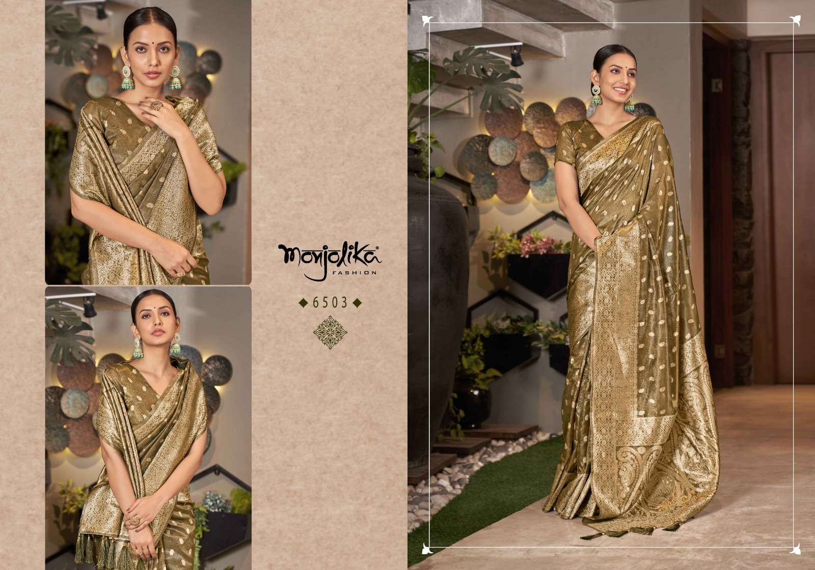 Mahisha By Monjolika 6501 To 6505 Series Indian Traditional Wear Collection Beautiful Stylish Fancy Colorful Party Wear & Occasional Wear Silk Sarees At Wholesale Price