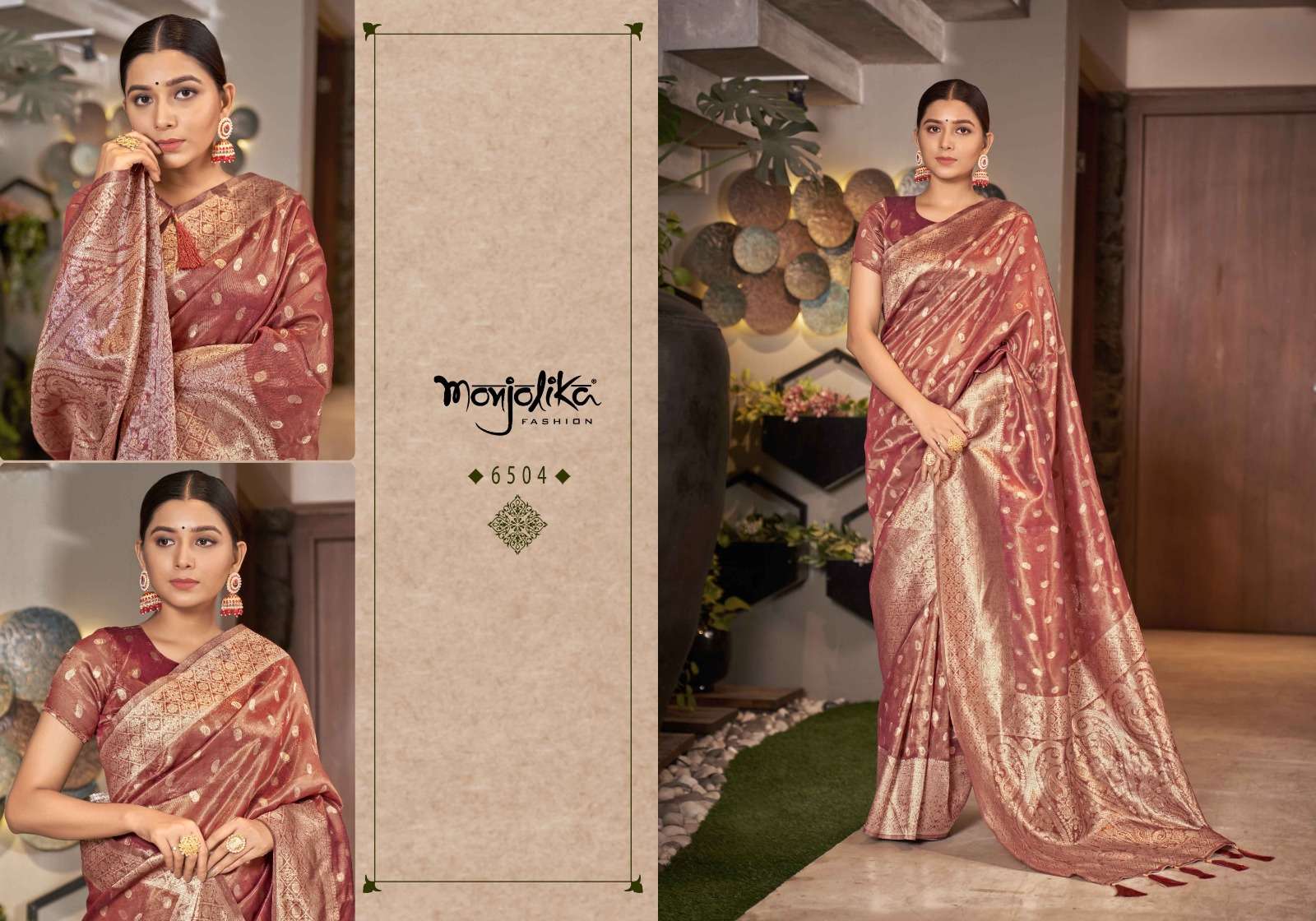 Mahisha By Monjolika 6501 To 6505 Series Indian Traditional Wear Collection Beautiful Stylish Fancy Colorful Party Wear & Occasional Wear Silk Sarees At Wholesale Price