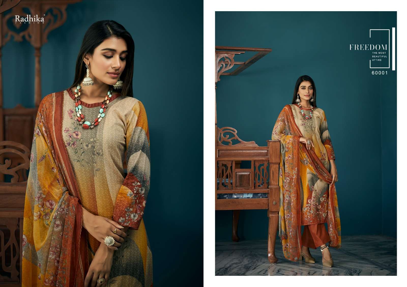 Azara Vol-51 By Radhika Fashion 60001 To 60008 Series Beautiful Stylish Festive Suits Fancy Colorful Casual Wear & Ethnic Wear & Ready To Wear Pure Cambric Cotton Print Dresses At Wholesale Price