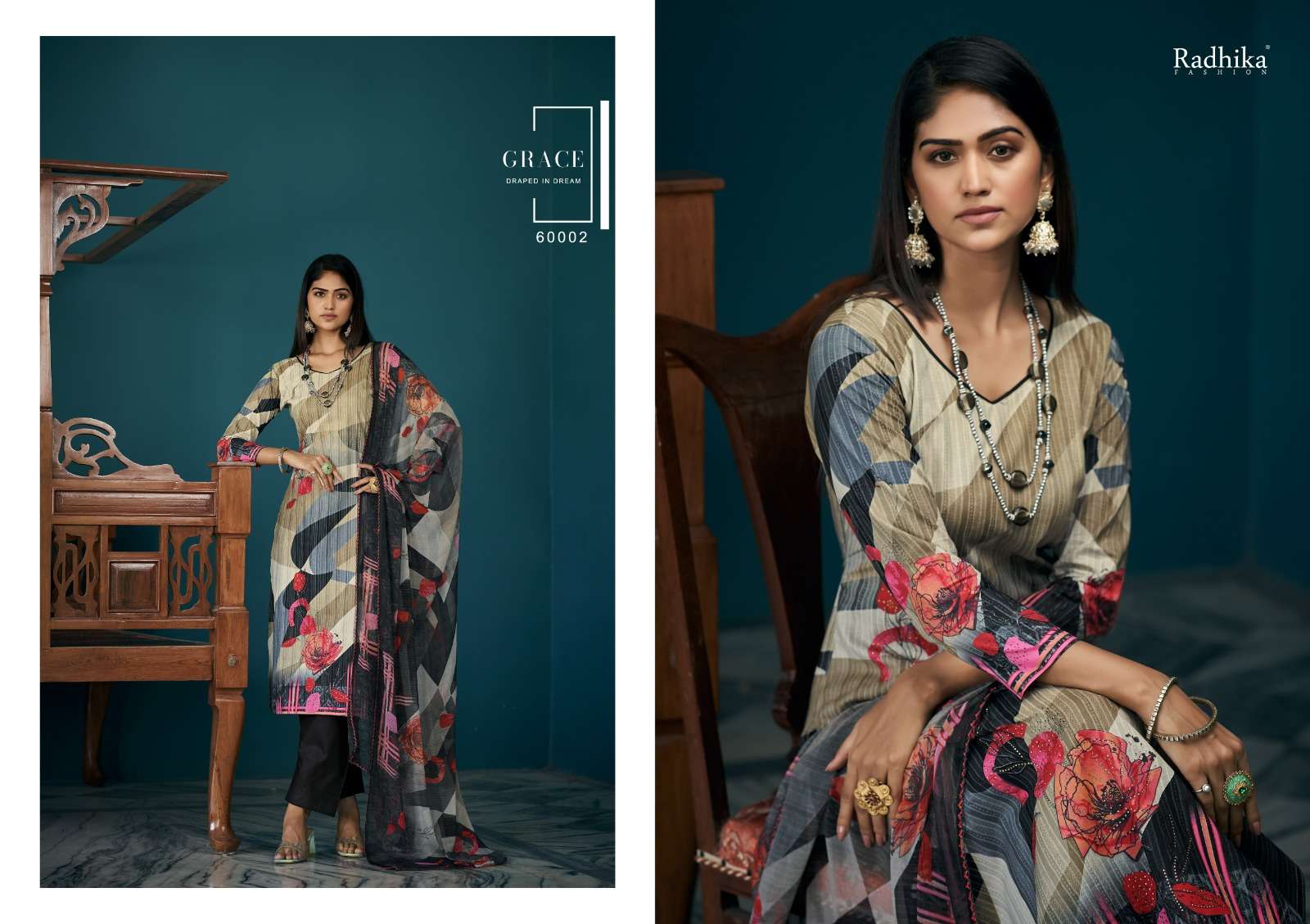 Azara Vol-51 By Radhika Fashion 60001 To 60008 Series Beautiful Stylish Festive Suits Fancy Colorful Casual Wear & Ethnic Wear & Ready To Wear Pure Cambric Cotton Print Dresses At Wholesale Price