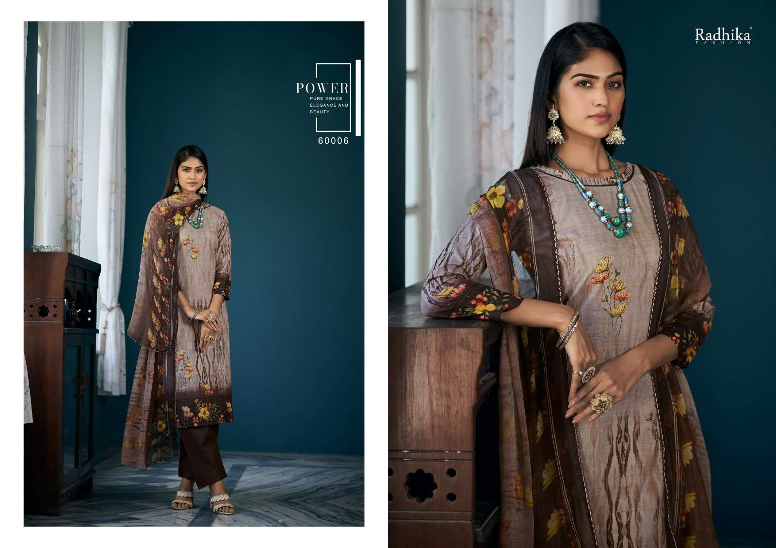 Azara Vol-51 By Radhika Fashion 60001 To 60008 Series Beautiful Stylish Festive Suits Fancy Colorful Casual Wear & Ethnic Wear & Ready To Wear Pure Cambric Cotton Print Dresses At Wholesale Price