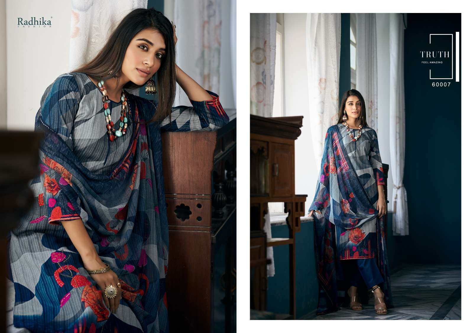 Azara Vol-51 By Radhika Fashion 60001 To 60008 Series Beautiful Stylish Festive Suits Fancy Colorful Casual Wear & Ethnic Wear & Ready To Wear Pure Cambric Cotton Print Dresses At Wholesale Price