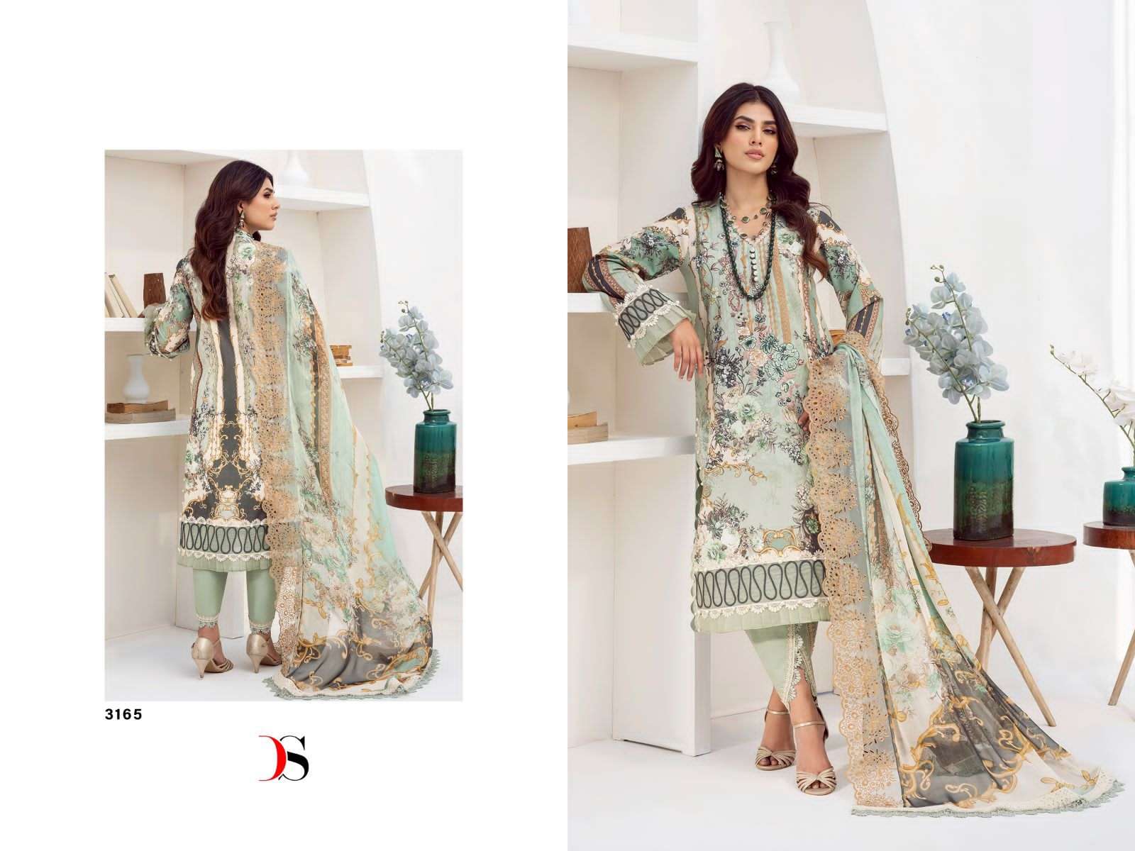 Jade Needle Wonder-2023 By Deepsy Suits 3161 To 3168 Series Beautiful Pakistani Suits Colorful Stylish Fancy Casual Wear & Ethnic Wear Pure Cotton Embroidered Dresses At Wholesale Price