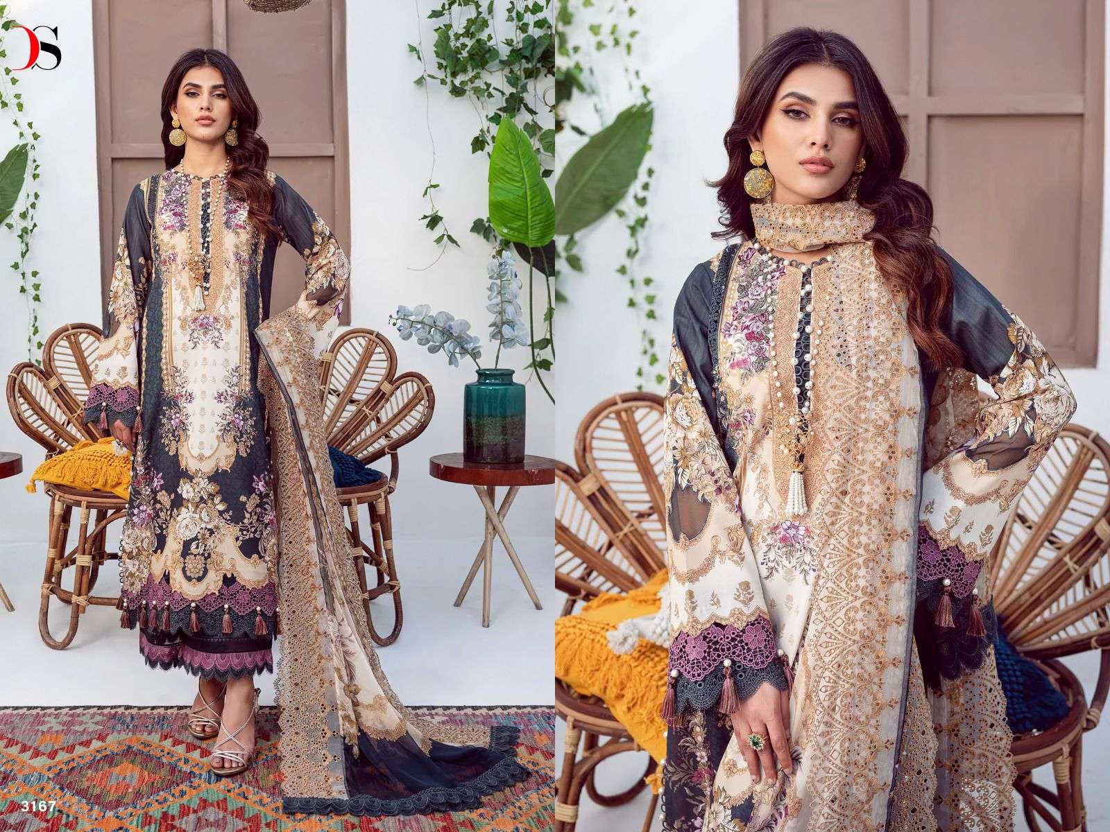 Jade Needle Wonder-2023 By Deepsy Suits 3161 To 3168 Series Beautiful Pakistani Suits Colorful Stylish Fancy Casual Wear & Ethnic Wear Pure Cotton Embroidered Dresses At Wholesale Price