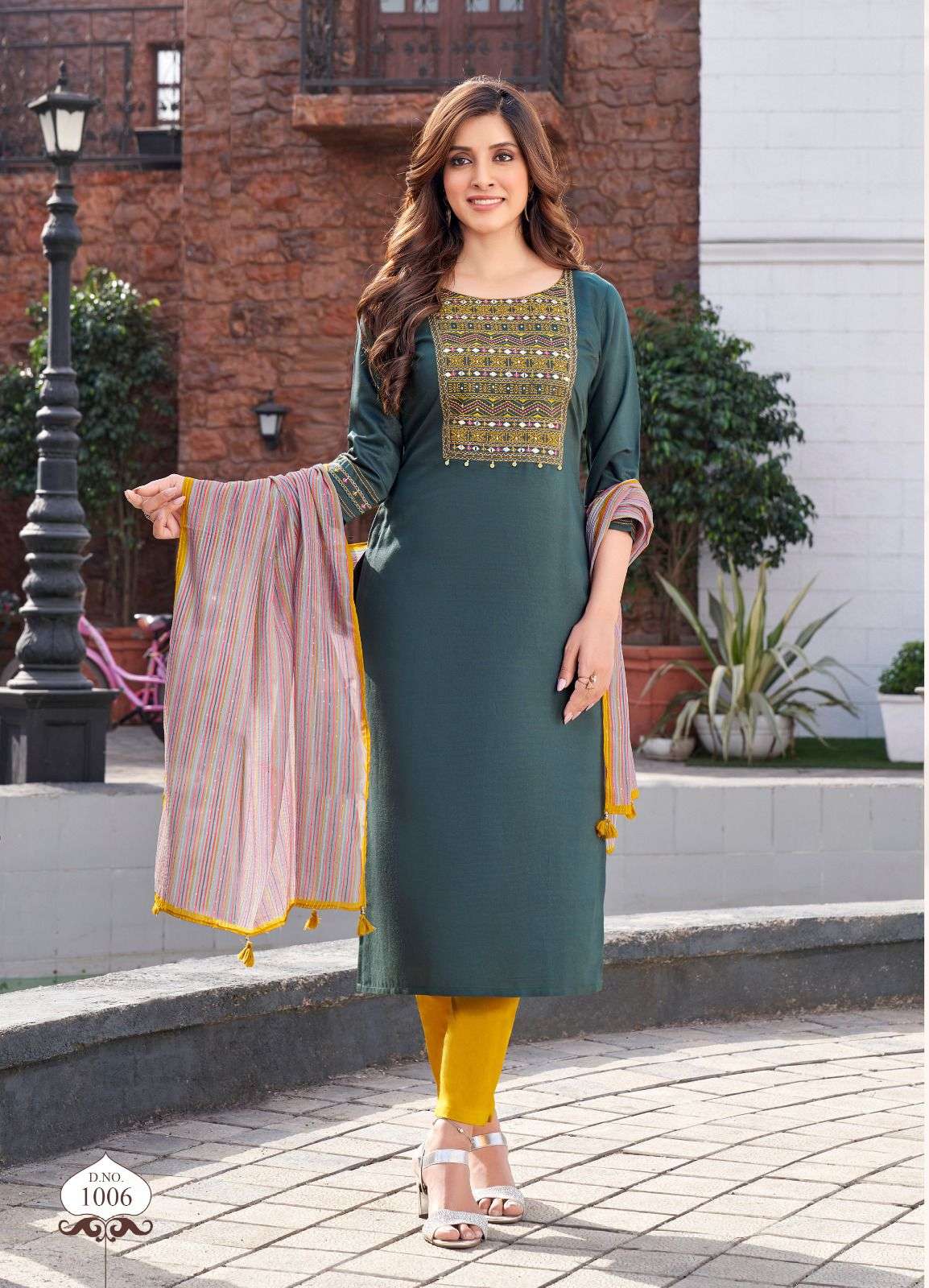 Vaani By Wooglee 1001 To 1006 Series Beautiful Stylish Festive Suits Fancy Colorful Casual Wear & Ethnic Wear & Ready To Wear Rayon With Work Dresses At Wholesale Price
