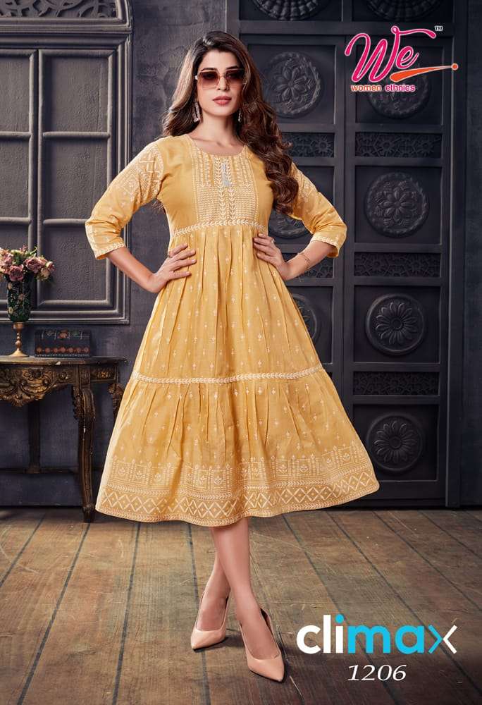 Climax By Women Ethnics 1201 To 1206 Series Beautiful Stylish Fancy Colorful Casual Wear & Ethnic Wear Mal Cotton Kurtis At Wholesale Price
