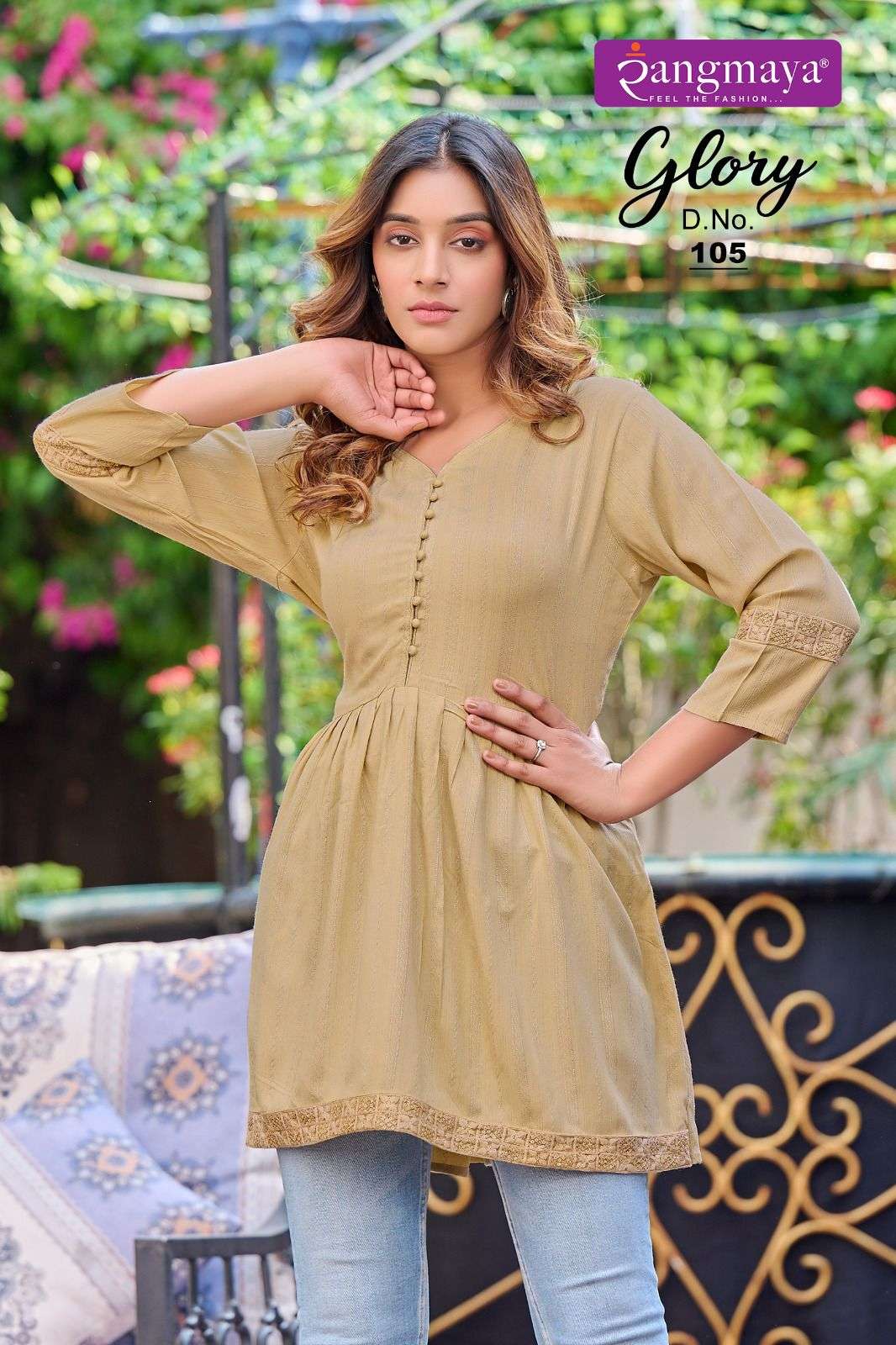 Glory By Rangmaya 101 To 105 Series Beautiful Stylish Fancy Colorful Casual Wear & Ethnic Wear Imported Tops At Wholesale Price
