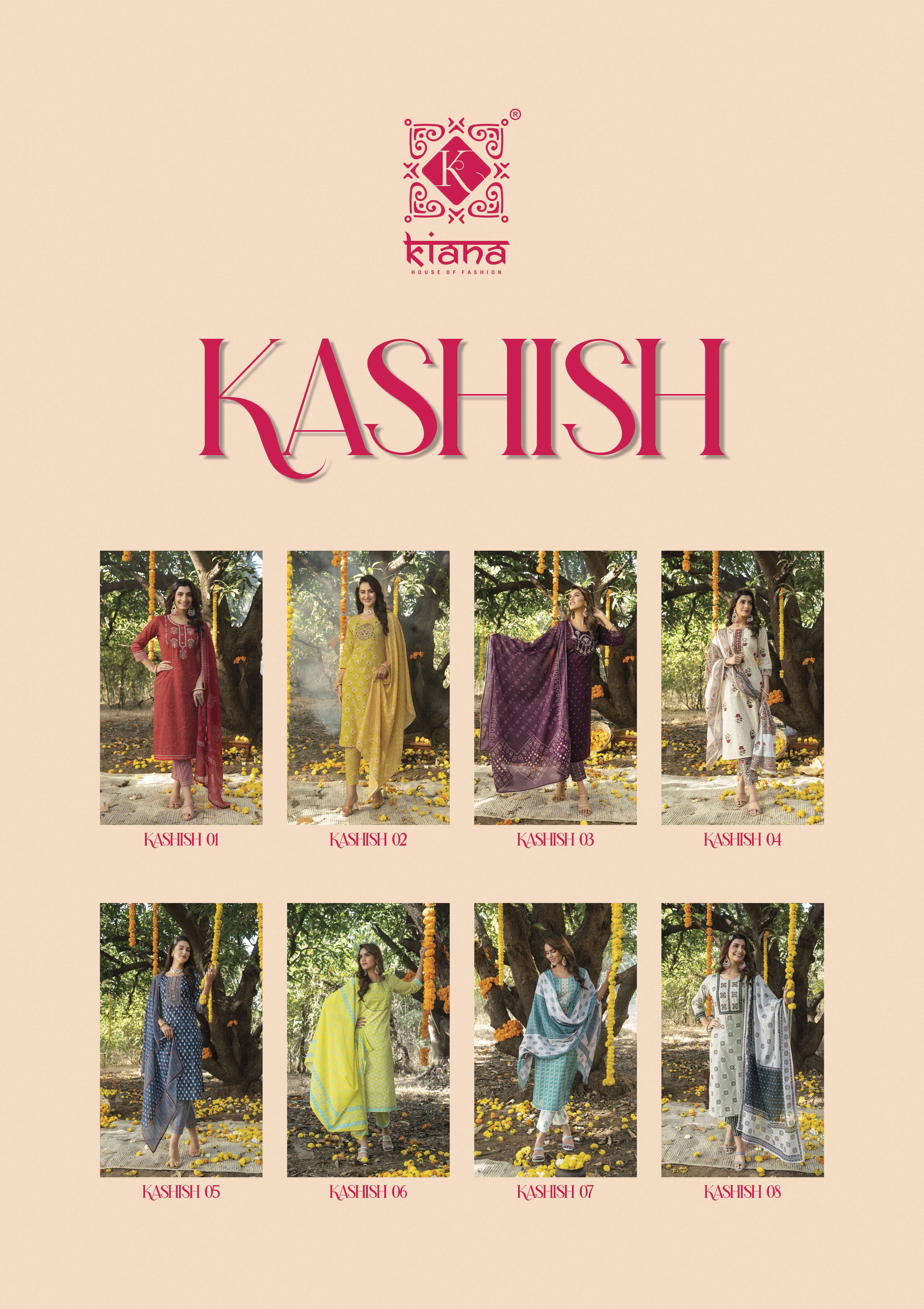 Kashish By Kiana 01 To 08 Series Beautiful Festive Suits Colorful Stylish Fancy Casual Wear & Ethnic Wear Pure Cotton Print With Work Dresses At Wholesale Price