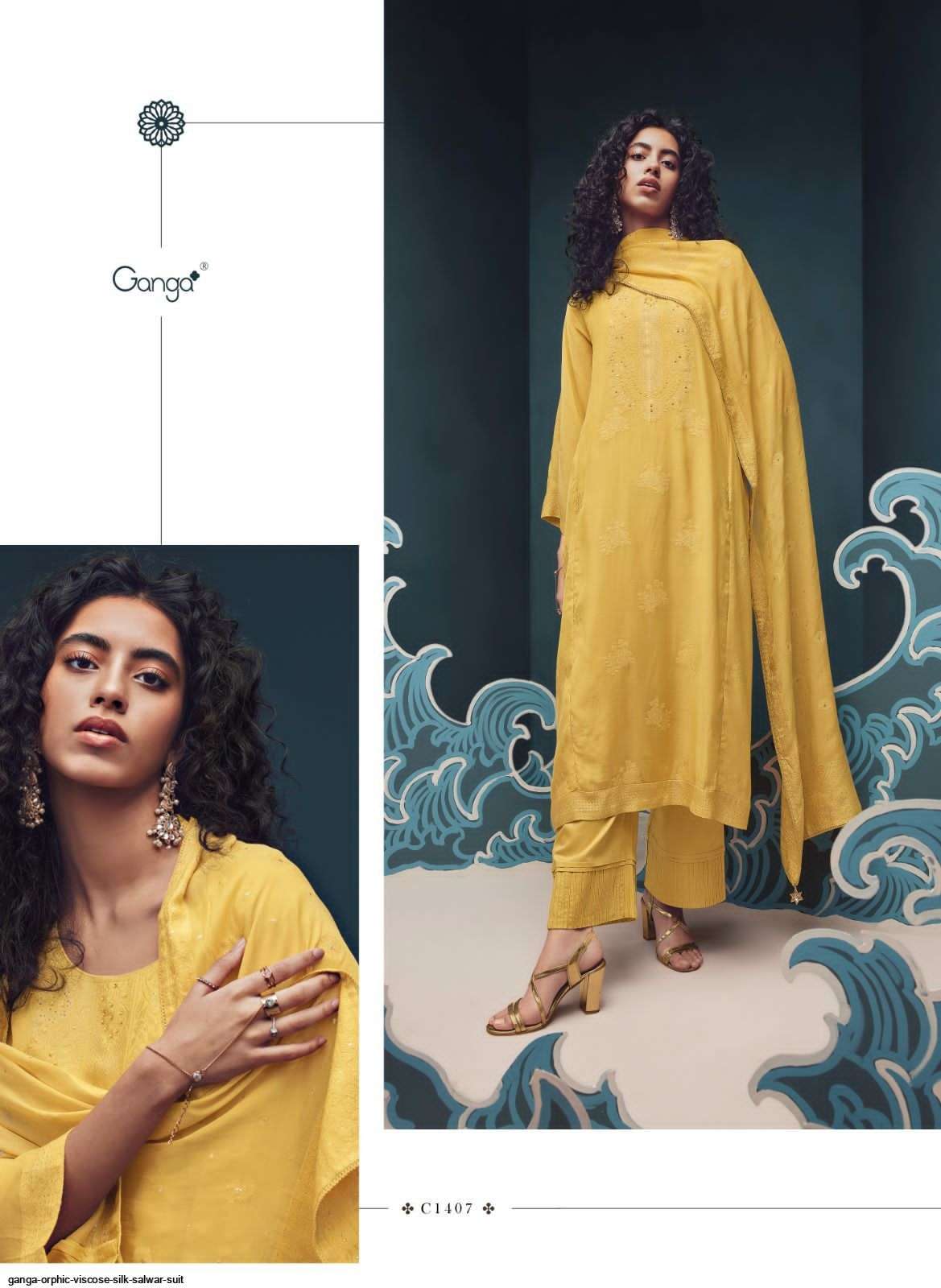 Orphic By Ganga Fashion 1402 To 1407 Series Beautiful Suits Colorful Stylish Fancy Casual Wear & Ethnic Wear Premium Viscose Silk Dresses At Wholesale Price