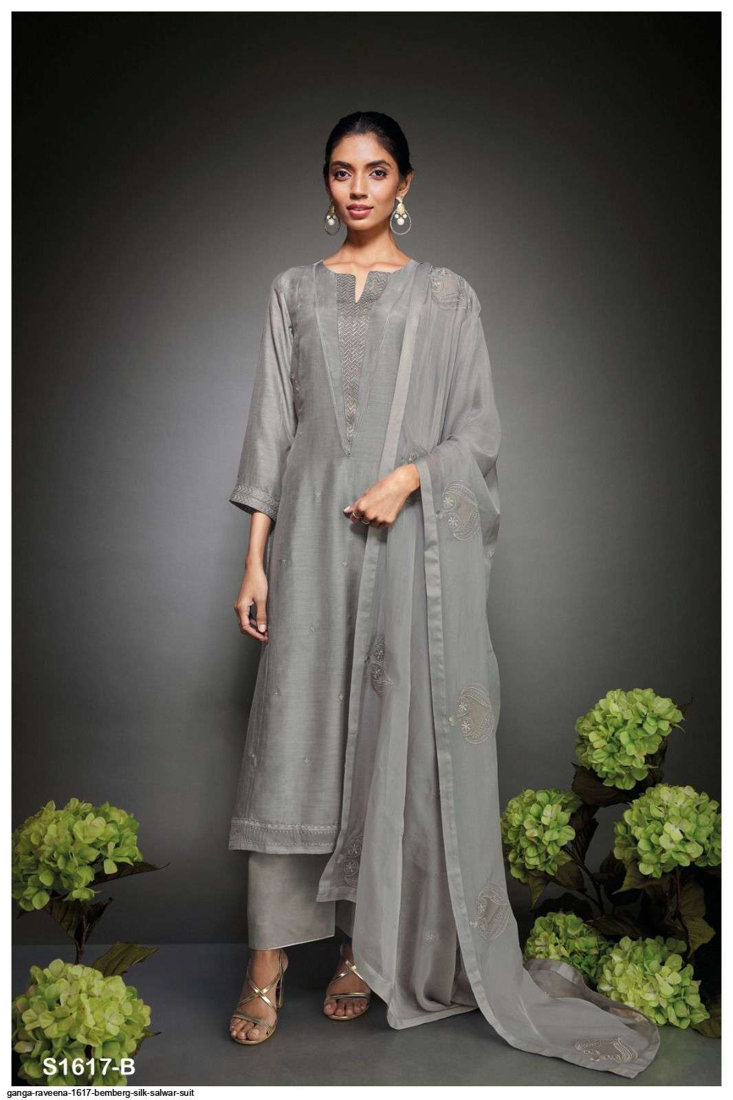 Raveena-1617 By Ganga Fashion 1617-A To 1617-B Series Beautiful Suits Colorful Stylish Fancy Casual Wear & Ethnic Wear Bemberg Silk Dresses At Wholesale Price