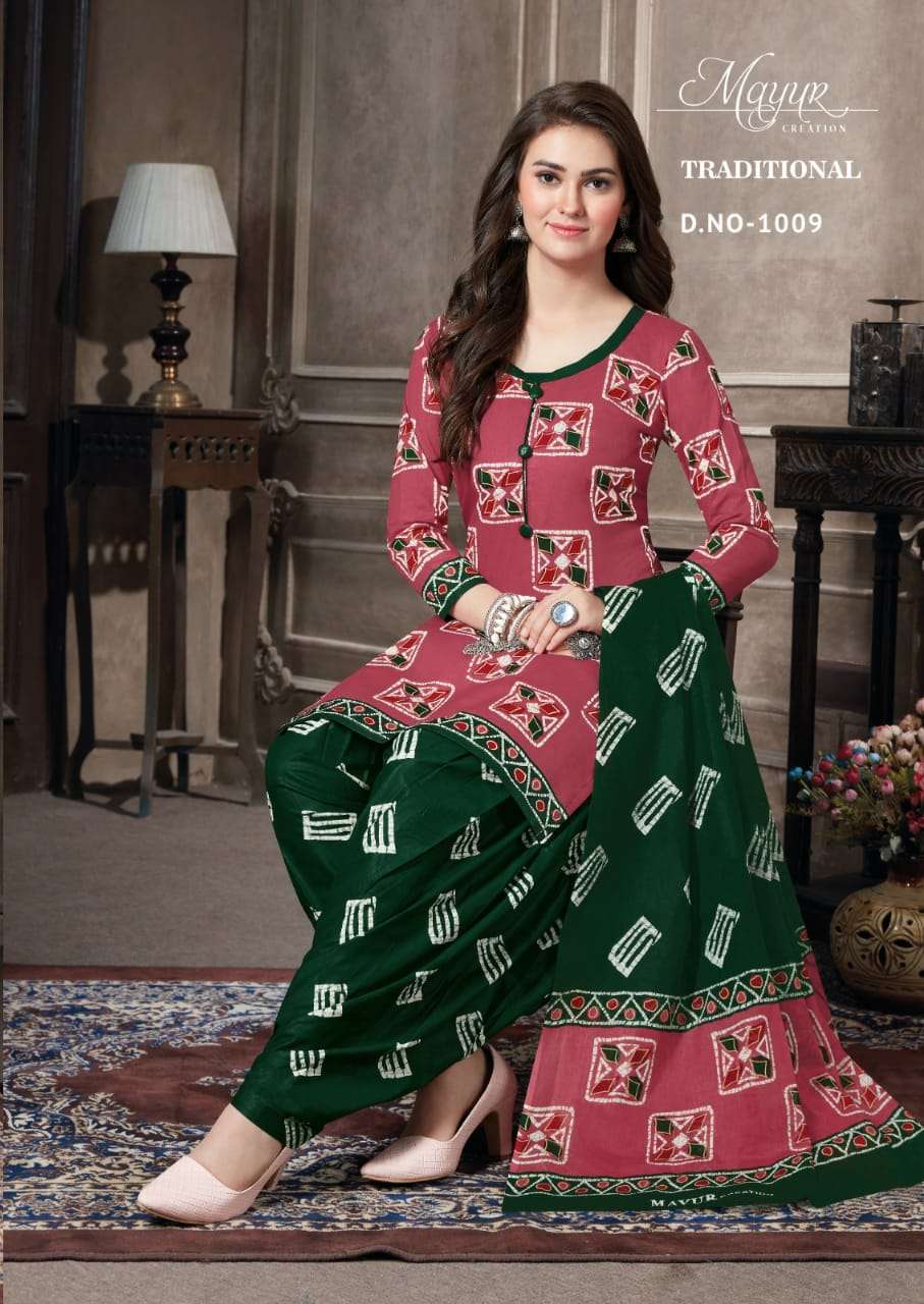 Traditional Vol-1 By Mayur Creation 1001 To 1010 Series Beautiful Suits Colorful Stylish Fancy Casual Wear & Ethnic Wear Fancy Dresses At Wholesale Price