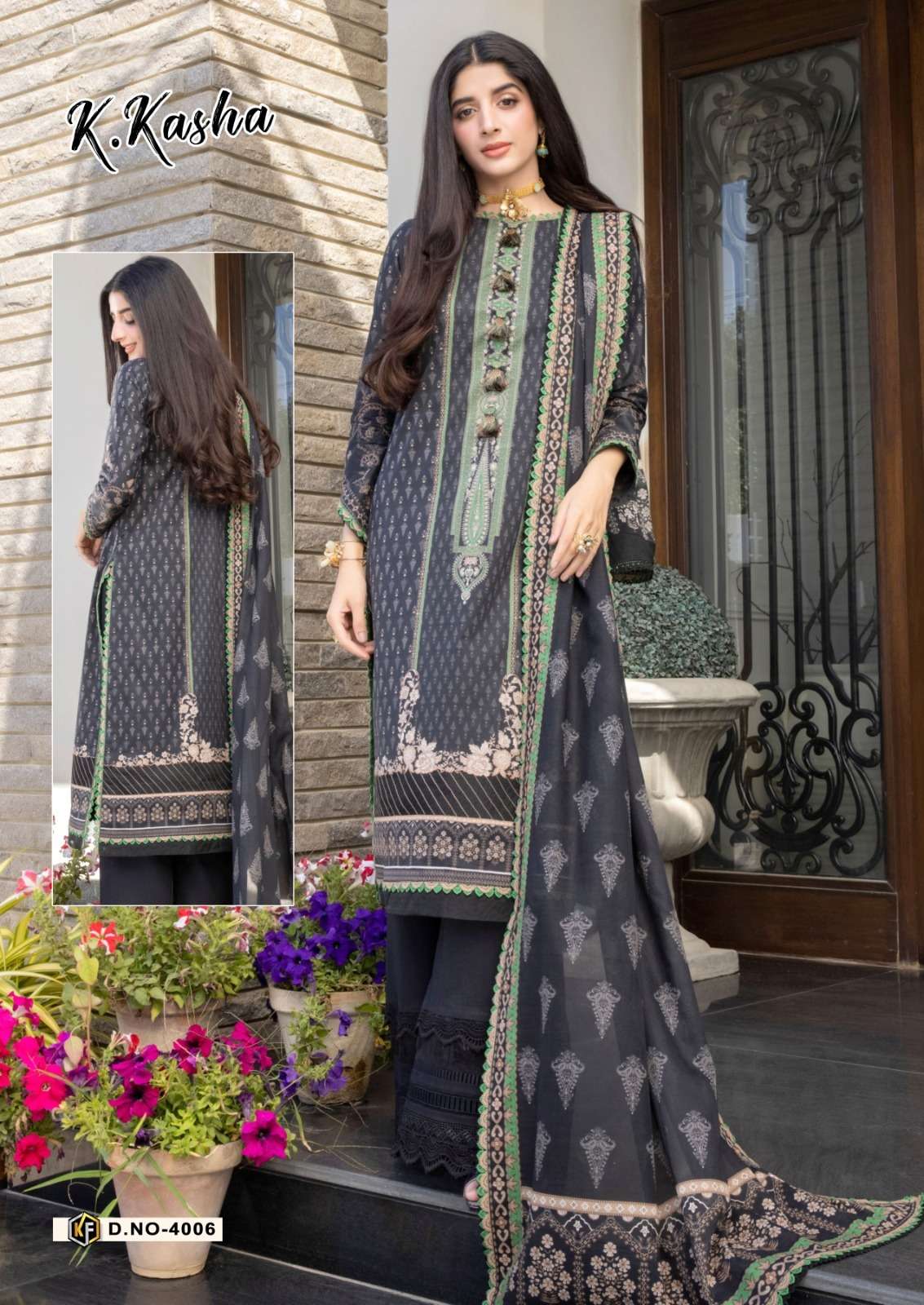 K.Kasha Vol-4 By Keval Fab 4001 To 4006 Series Designer Festive Suits Beautiful Stylish Fancy Colorful Party Wear & Occasional Wear Pure Cotton Print Dresses At Wholesale Price