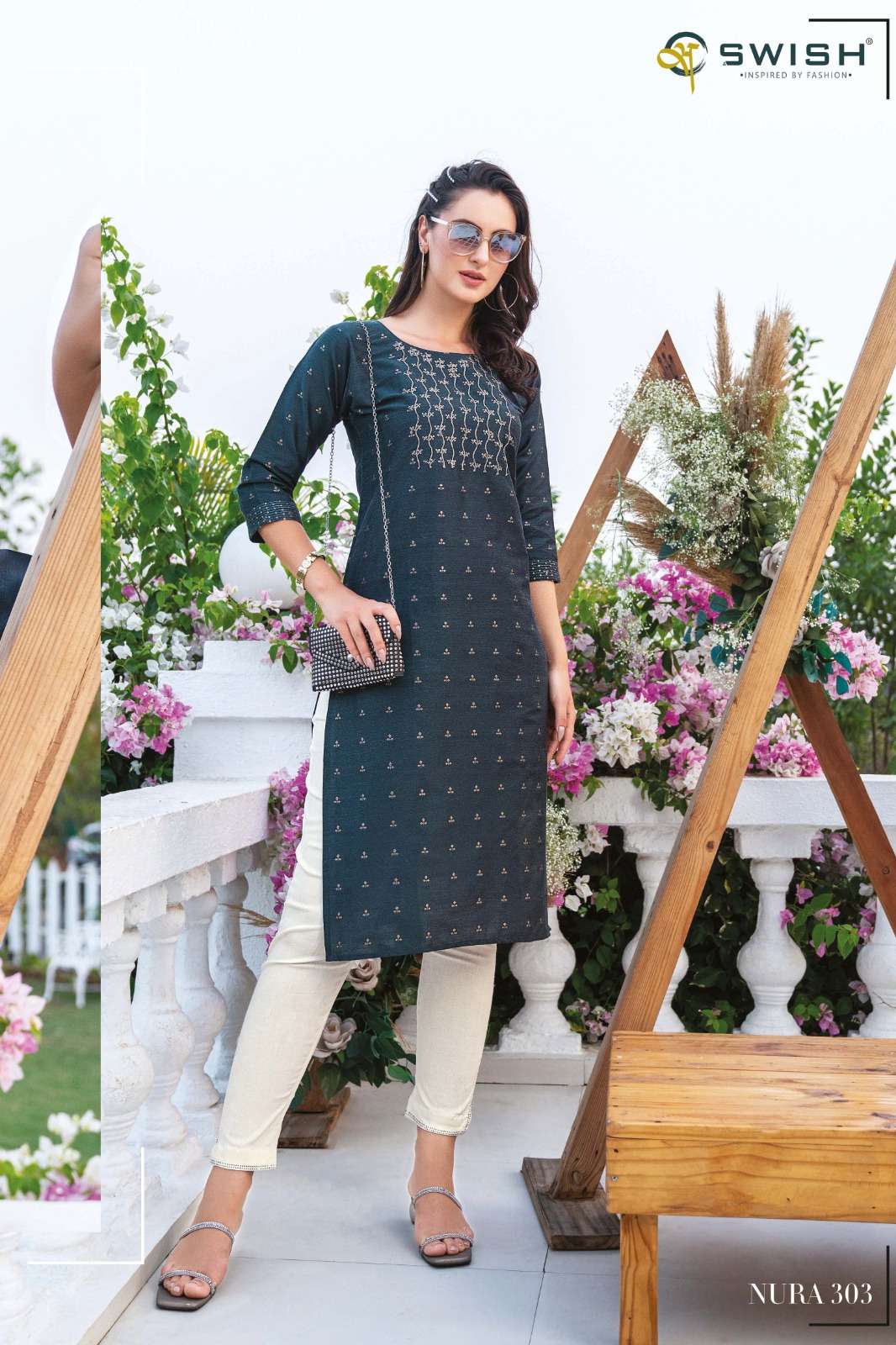 Nura Vol-3 By Swish 301 To 306 Series Beautiful Stylish Fancy Colorful Casual Wear & Ethnic Wear Jacquard Kurtis At Wholesale Price