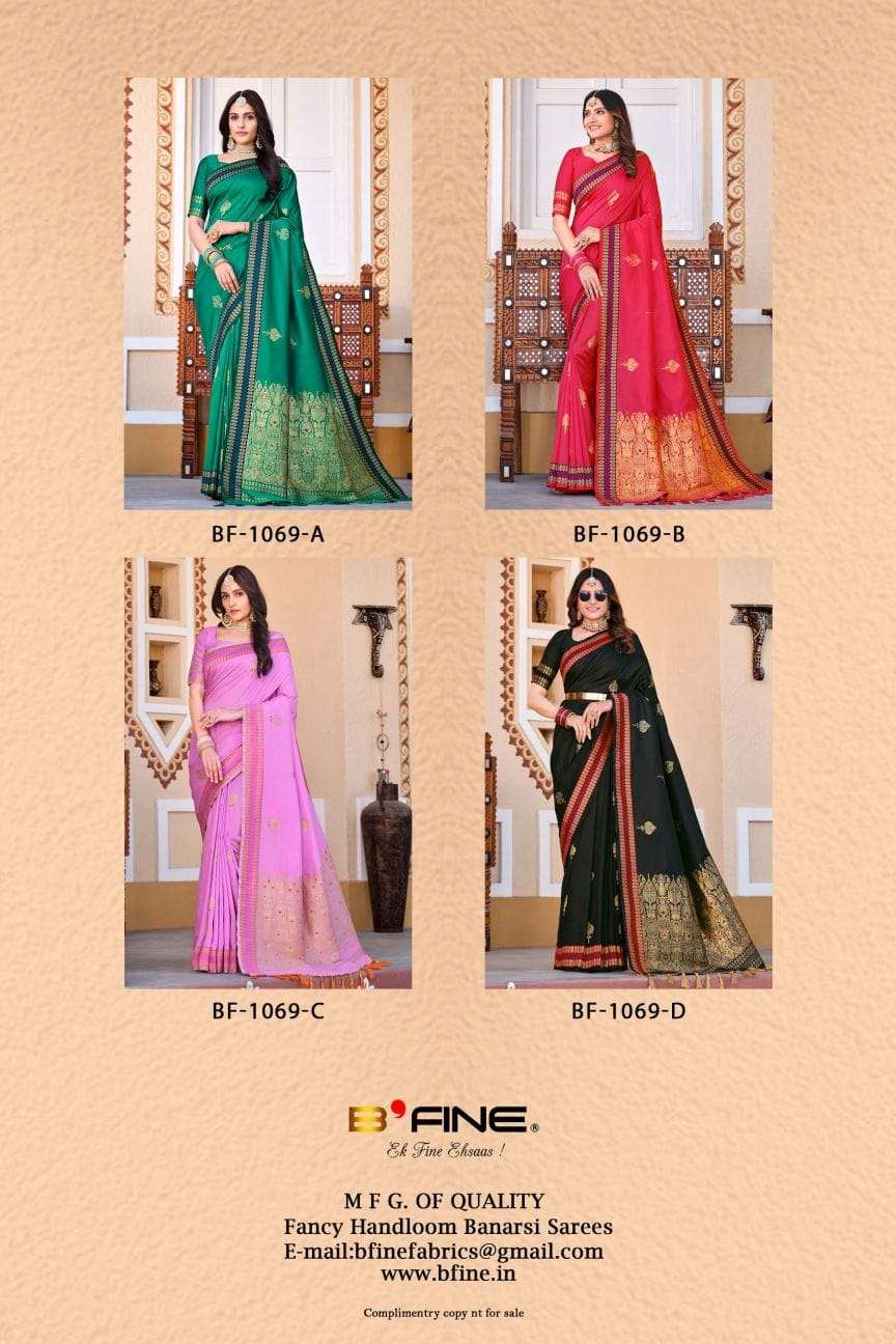 Vaishakha By Bfine 1069-A To 1069-D Series Indian Traditional Wear Collection Beautiful Stylish Fancy Colorful Party Wear & Occasional Wear Soft Silk Sarees At Wholesale Price