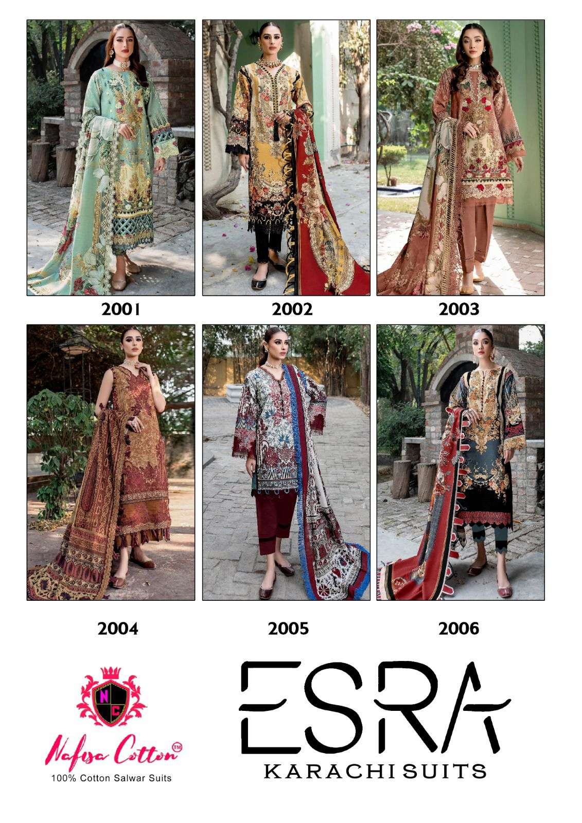 Esra Vol-2 By Nafisa Cotton 2001 To 2006 Series Beautiful Stylish Suits Fancy Colorful Casual Wear & Ethnic Wear & Ready To Wear Pure Soft Cotton Dresses At Wholesale Price