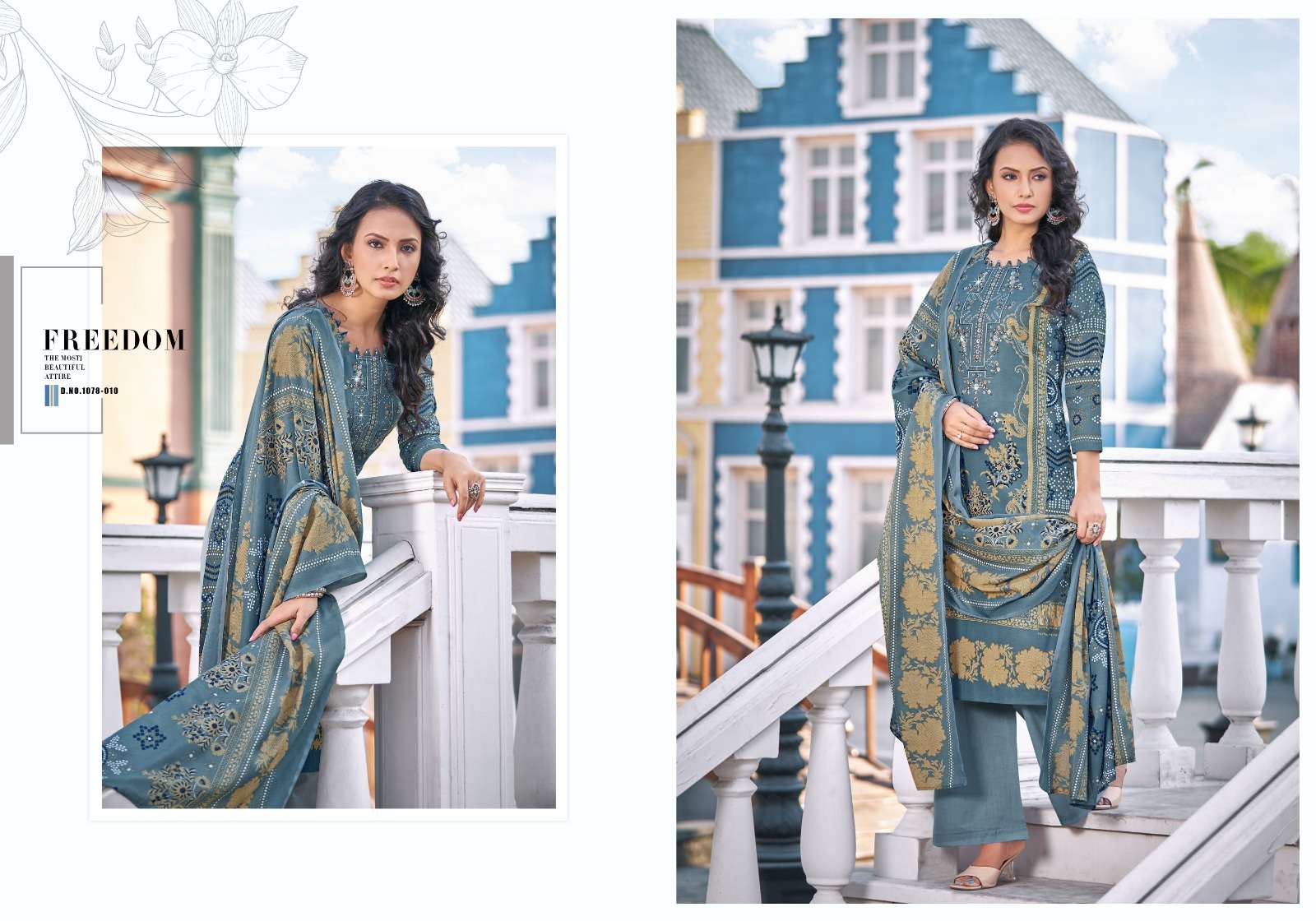 Mareena Vol-14 By Romani 1078-001 To 1078-010 Series Beautiful Stylish Festive Suits Fancy Colorful Casual Wear & Ethnic Wear & Ready To Wear Pure Soft Cotton With Embroidery Dresses At Wholesale Price