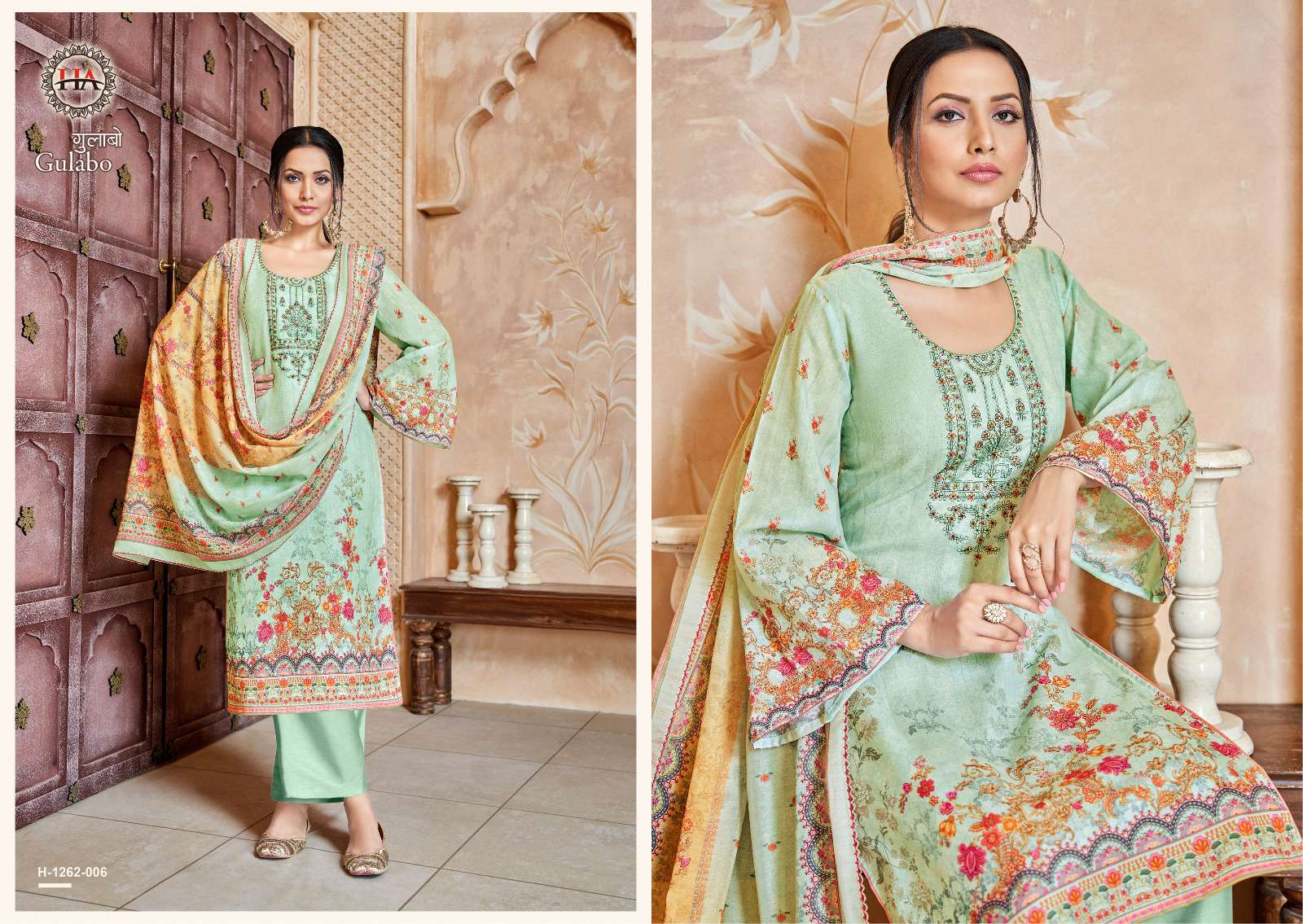 Gulabo By Harshit Fashion Hub 1262-001 To 1262-008 Series Beautiful Stylish Festive Suits Fancy Colorful Casual Wear & Ethnic Wear & Ready To Wear Pure Soft Cotton With Embroidery Dresses At Wholesale Price