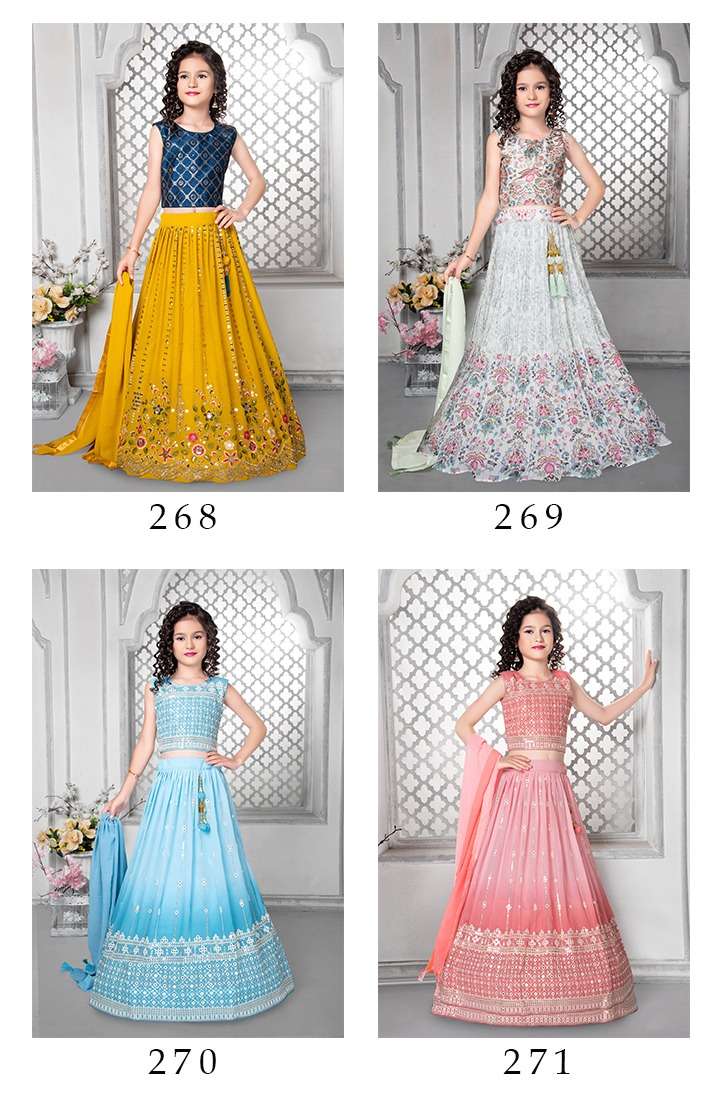 Aaradhna Vol-39 By Fashid Wholesale 268 To 271 Series Festive Wear Collection Beautiful Stylish Colorful Fancy Party Wear & Occasional Wear Faux Georgette Lehengas At Wholesale Price