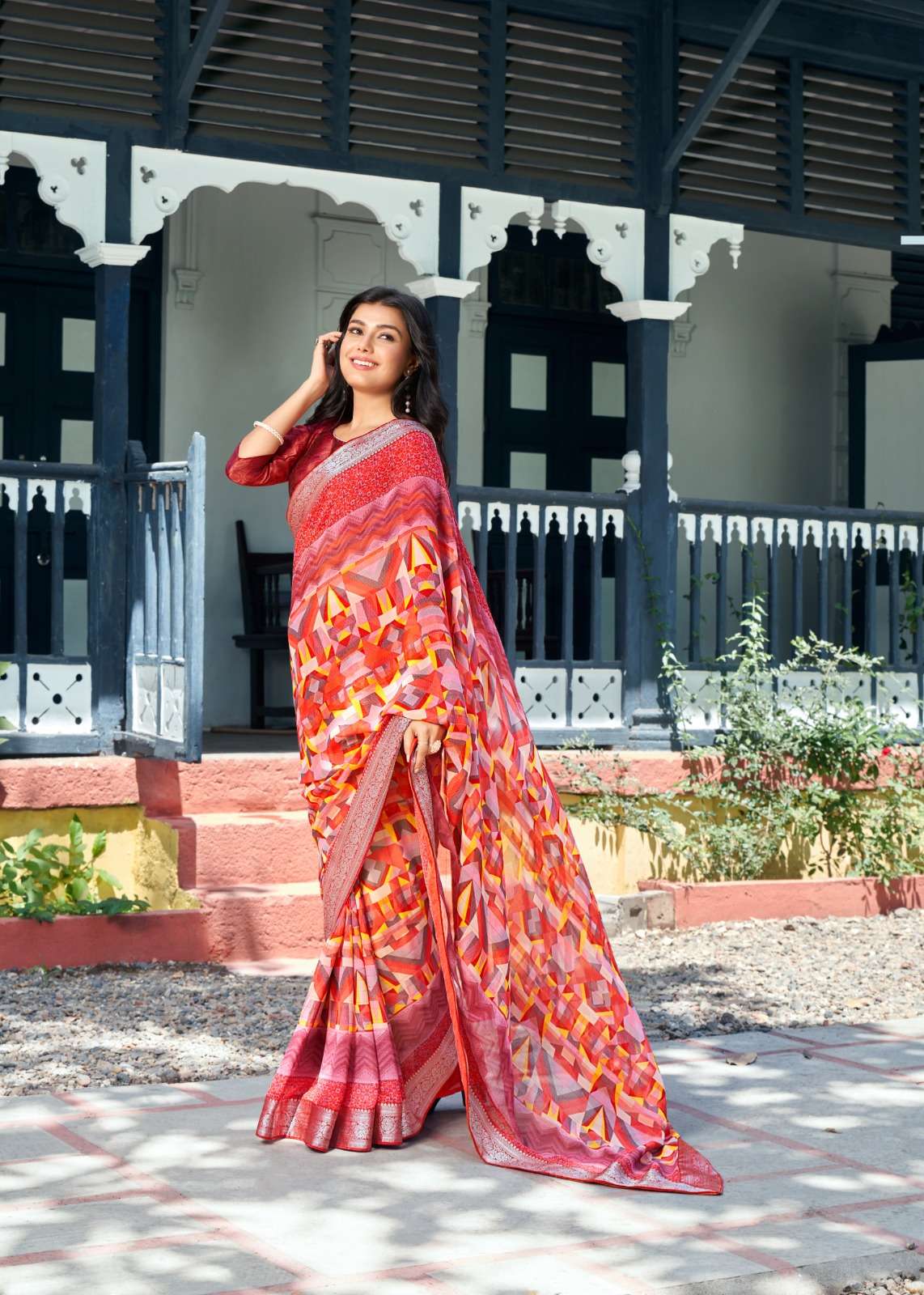 Vastra Vol-6 By Stavan 46 To 55 Series Indian Traditional Wear Collection Beautiful Stylish Fancy Colorful Party Wear & Occasional Wear Heavy Weightless Sarees At Wholesale Price