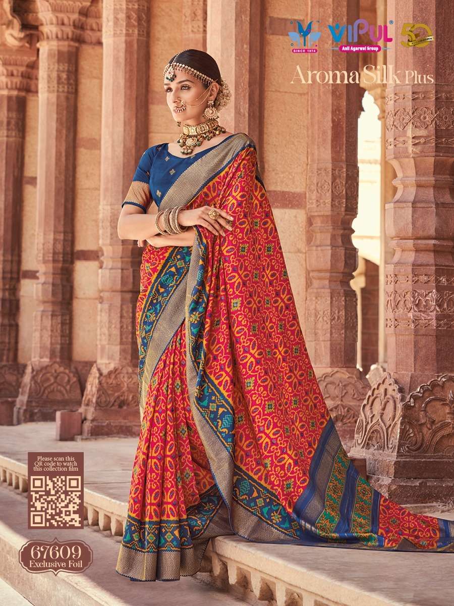 Aroma Silk Plus By Vipul Fashion 67608 To 67625 Series Indian Traditional Wear Collection Beautiful Stylish Fancy Colorful Party Wear & Occasional Wear Soft Silk Sarees At Wholesale Price