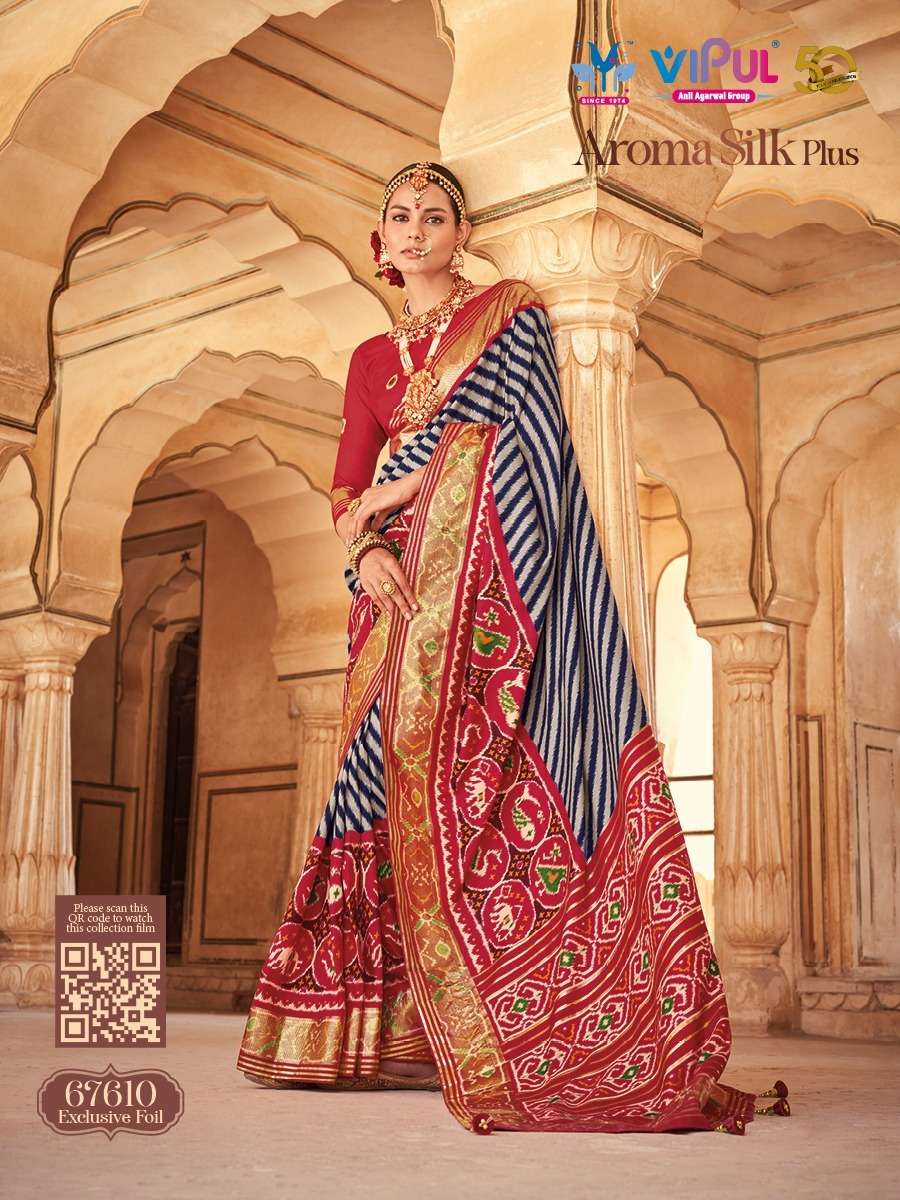 Aroma Silk Plus By Vipul Fashion 67608 To 67625 Series Indian Traditional Wear Collection Beautiful Stylish Fancy Colorful Party Wear & Occasional Wear Soft Silk Sarees At Wholesale Price