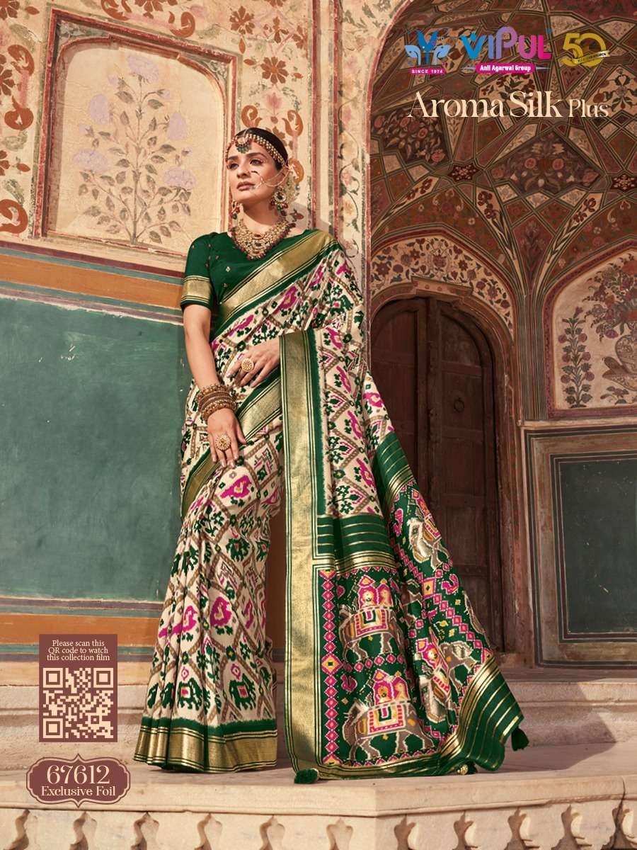 Aroma Silk Plus By Vipul Fashion 67608 To 67625 Series Indian Traditional Wear Collection Beautiful Stylish Fancy Colorful Party Wear & Occasional Wear Soft Silk Sarees At Wholesale Price