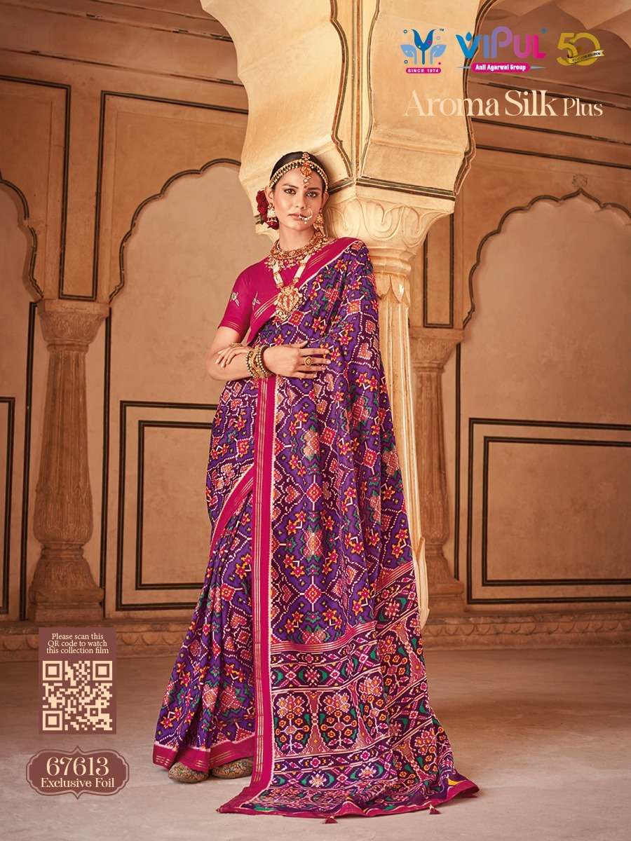 Aroma Silk Plus By Vipul Fashion 67608 To 67625 Series Indian Traditional Wear Collection Beautiful Stylish Fancy Colorful Party Wear & Occasional Wear Soft Silk Sarees At Wholesale Price