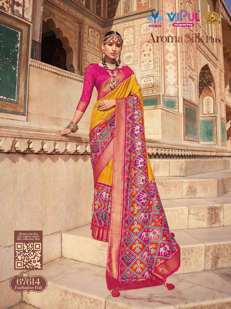 Aroma Silk Plus By Vipul Fashion 67608 To 67625 Series Indian Traditional Wear Collection Beautiful Stylish Fancy Colorful Party Wear & Occasional Wear Soft Silk Sarees At Wholesale Price