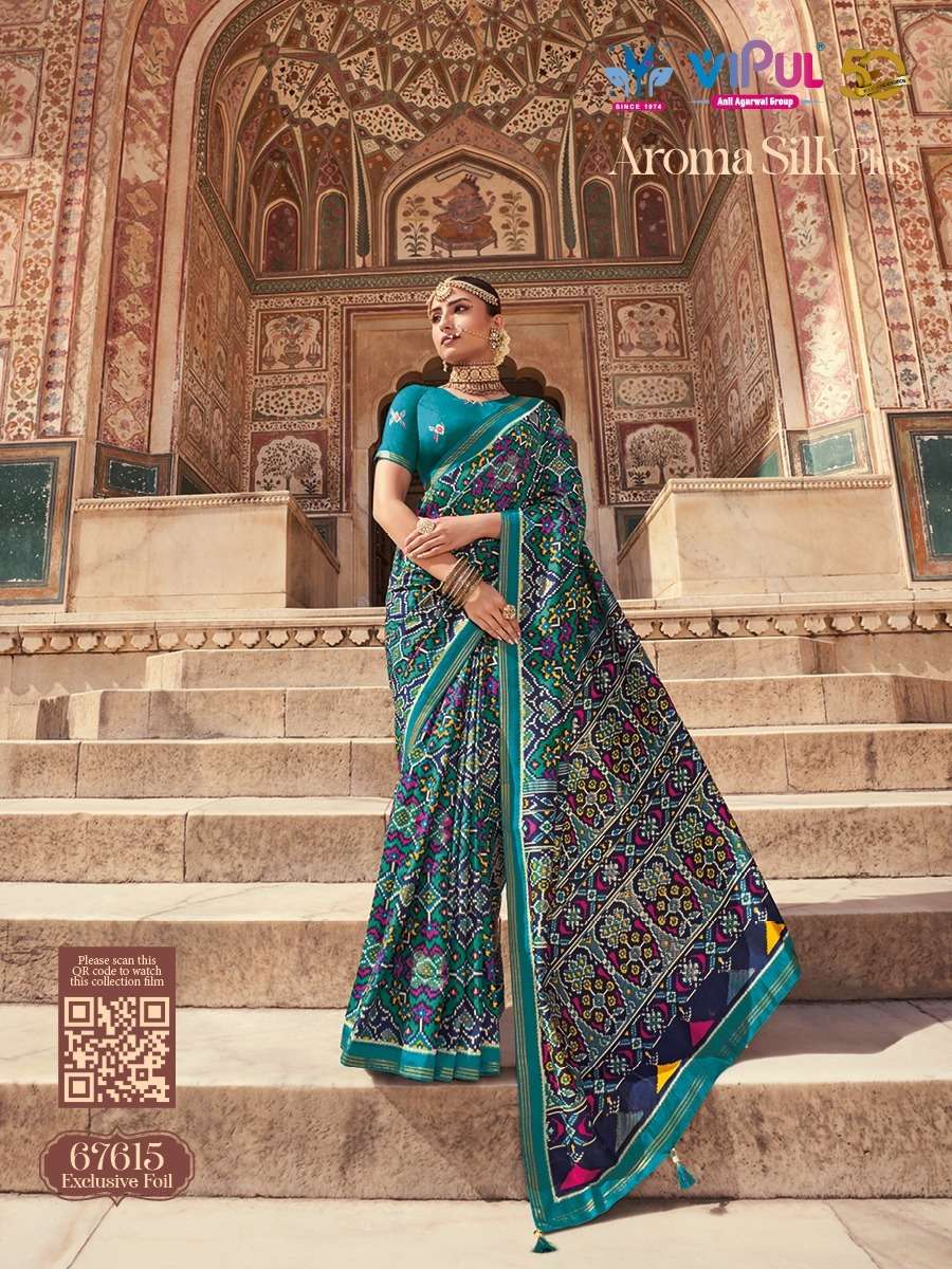 Aroma Silk Plus By Vipul Fashion 67608 To 67625 Series Indian Traditional Wear Collection Beautiful Stylish Fancy Colorful Party Wear & Occasional Wear Soft Silk Sarees At Wholesale Price