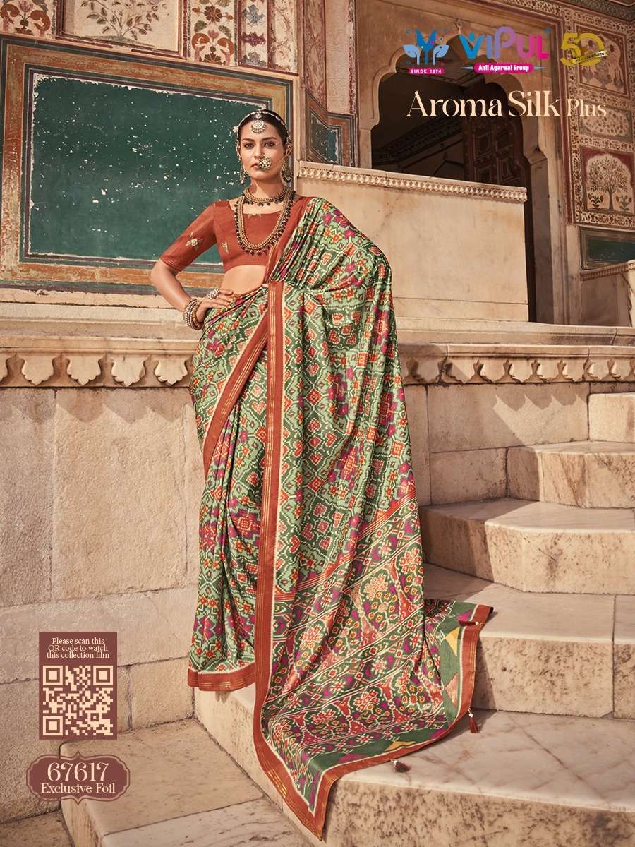 Aroma Silk Plus By Vipul Fashion 67608 To 67625 Series Indian Traditional Wear Collection Beautiful Stylish Fancy Colorful Party Wear & Occasional Wear Soft Silk Sarees At Wholesale Price